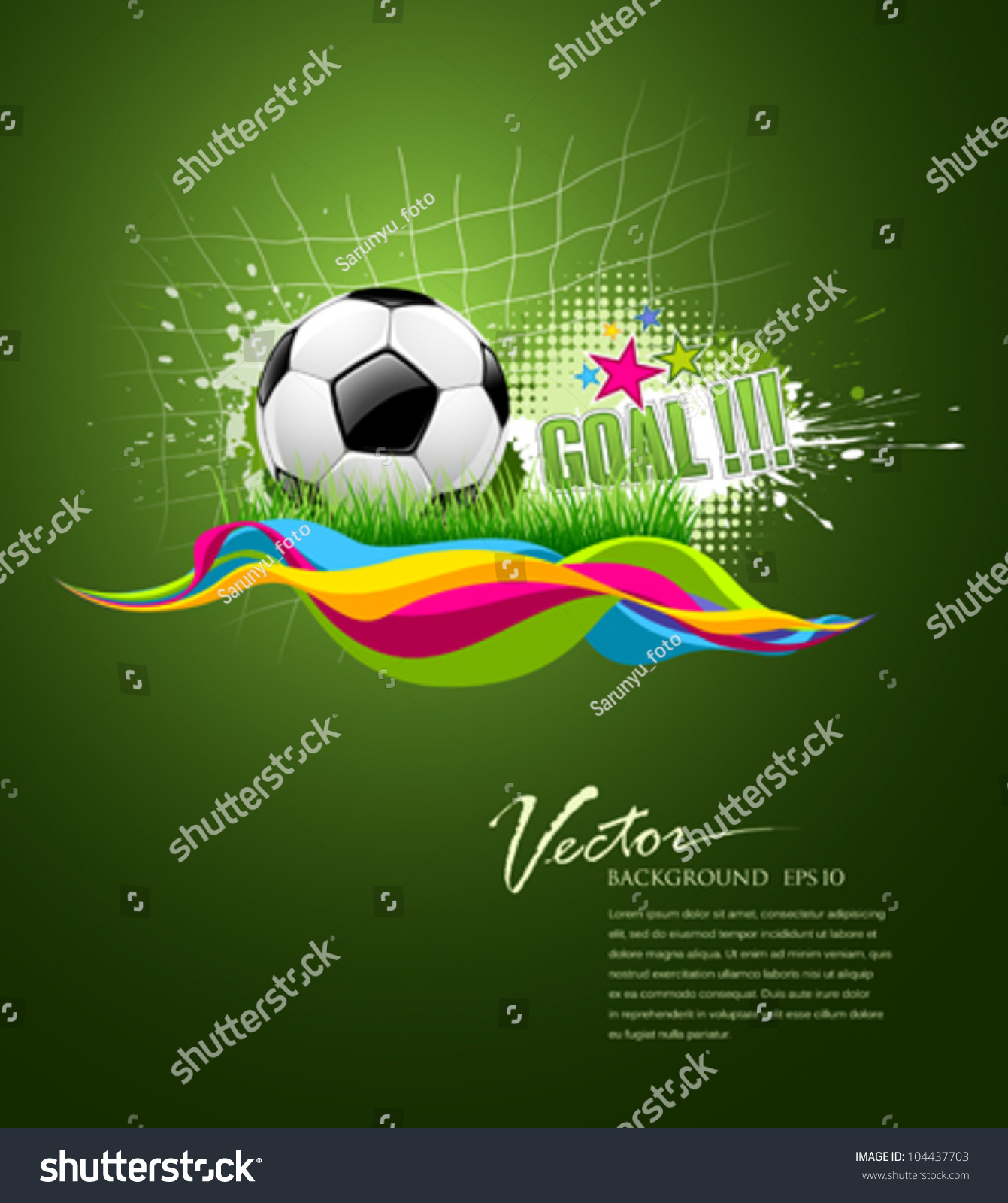 Vector Football Goal On Artistic Background Stock Vector Royalty Free