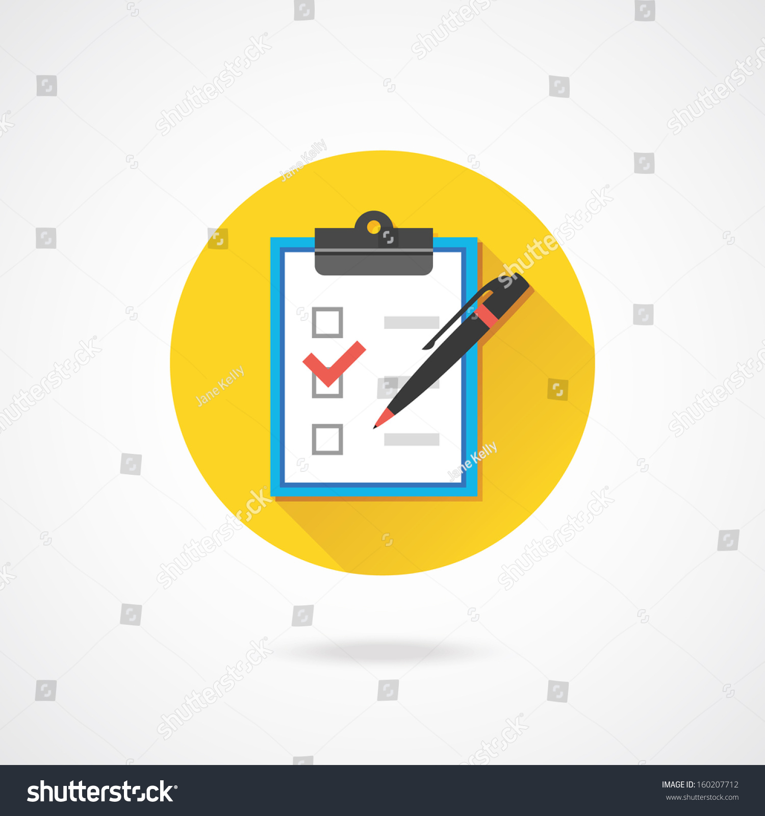 Vector Form Pen Checklist Icon Stock Vector (Royalty Free) 160207712