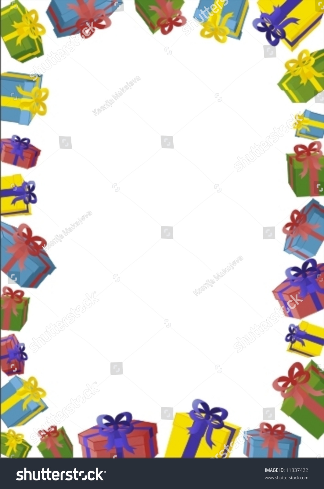 Vector Frame Presents Birthday Card Stock Vector 11837422 - Shutterstock