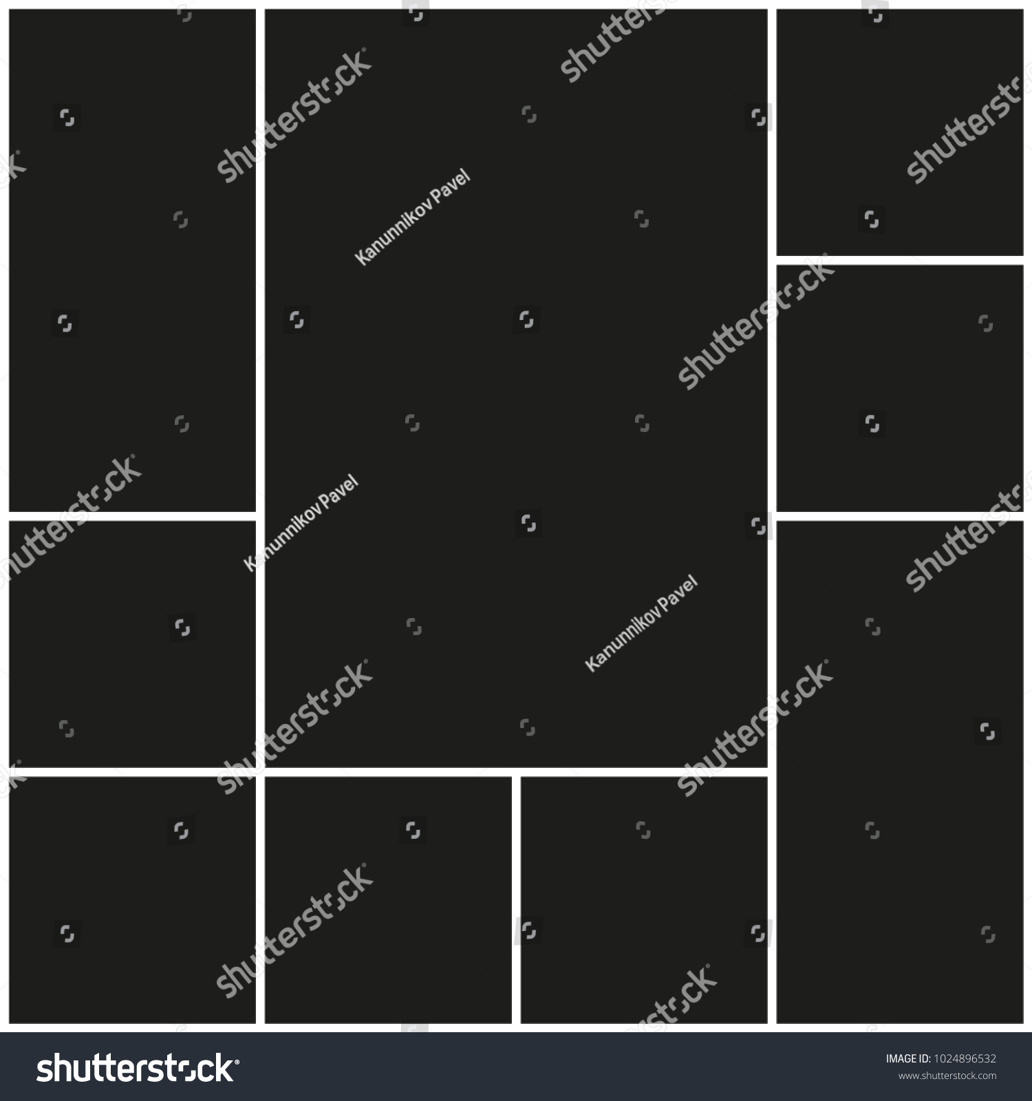 Vector Frames Photo Collage Stock Vector (Royalty Free) 1024896532