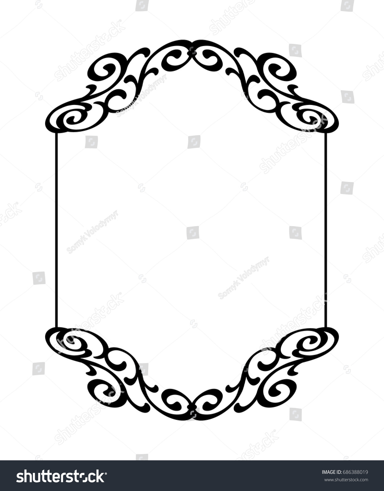 Vector Framesvector Illustrationblack On White Stock Vector (Royalty ...