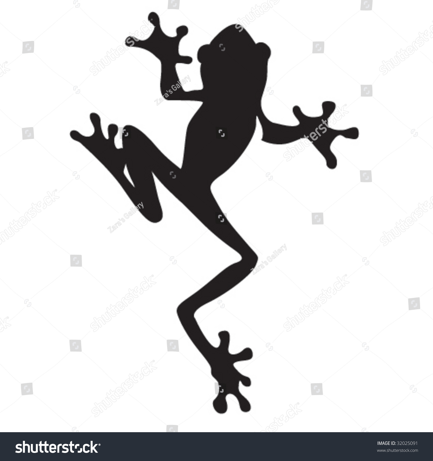 Vector Frog Silhouette On White Background Stock Vector 32025091 