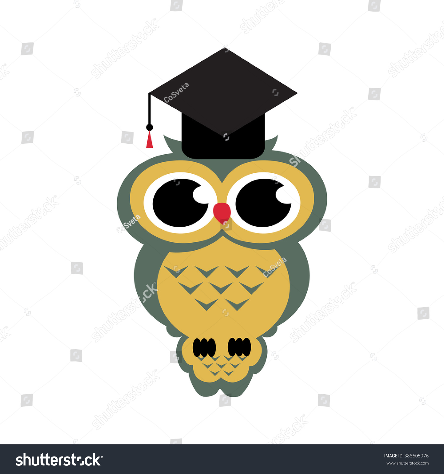 Vector Fun Scientist Owl Sitting On Stock Vector 388605976 - Shutterstock