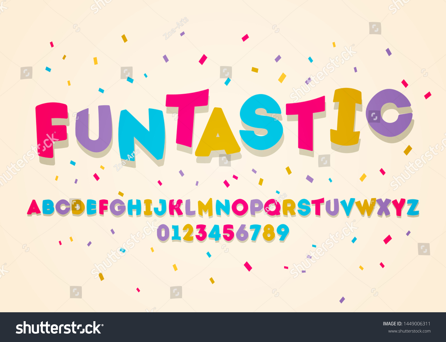 Download Vector Fun Uppercase Display Alphabet Colorful Stock Vector Royalty Free 1449006311 PSD Mockup Templates