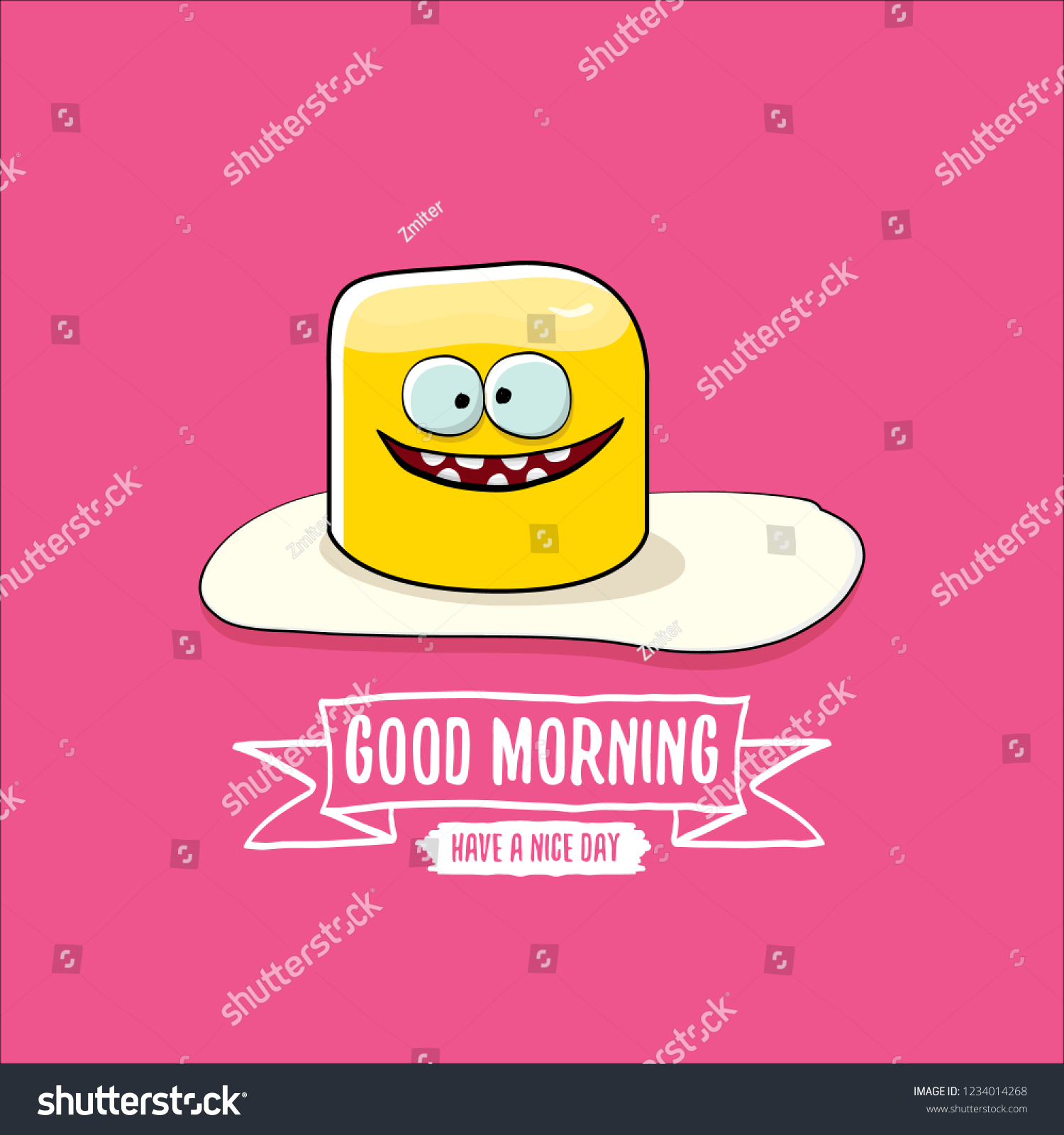 Vector Funny Cartoon Cute Fried Egg Stock Vector Royalty Free