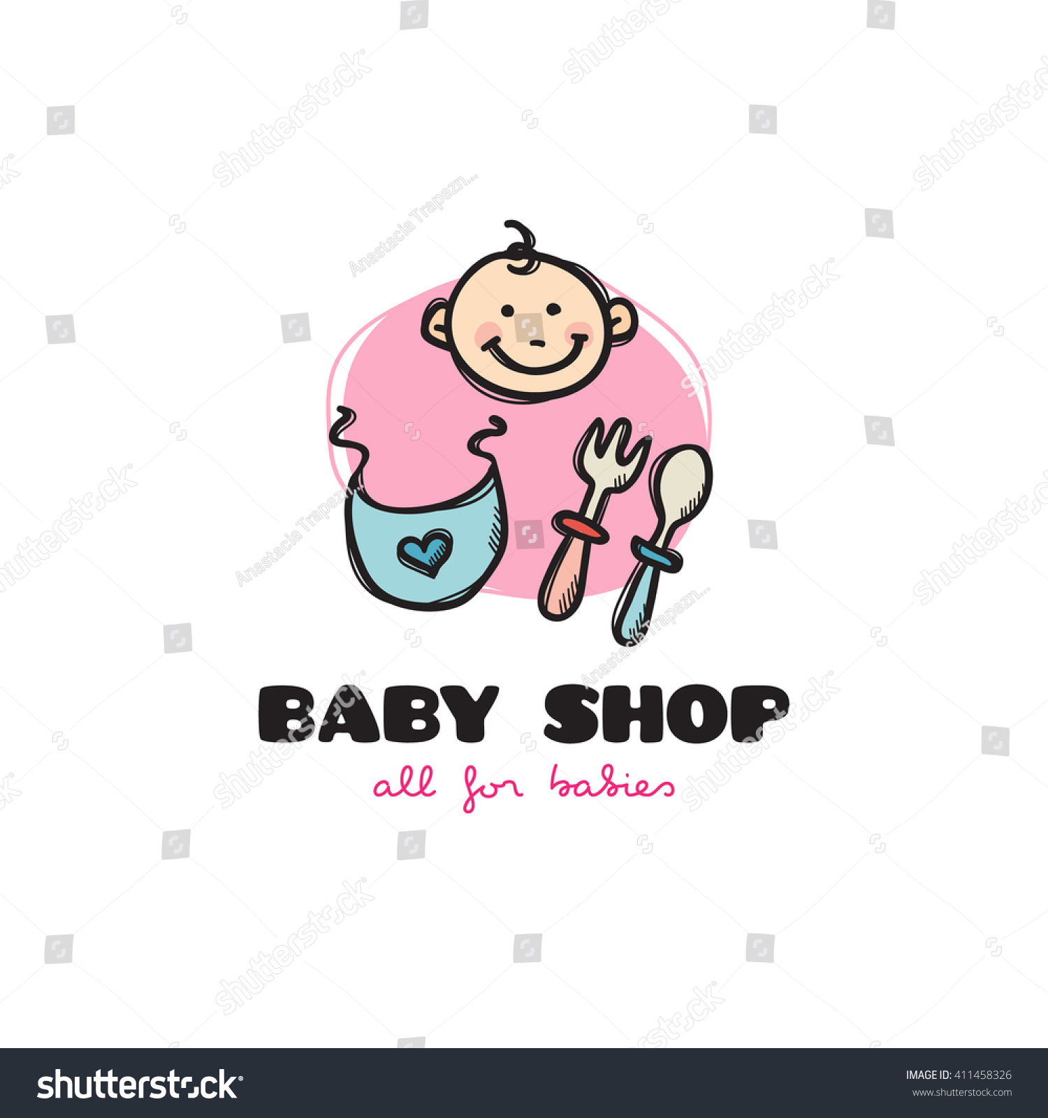 Vector Funny Cartoon Style Baby Shop Stock Vector 411458326 - Shutterstock