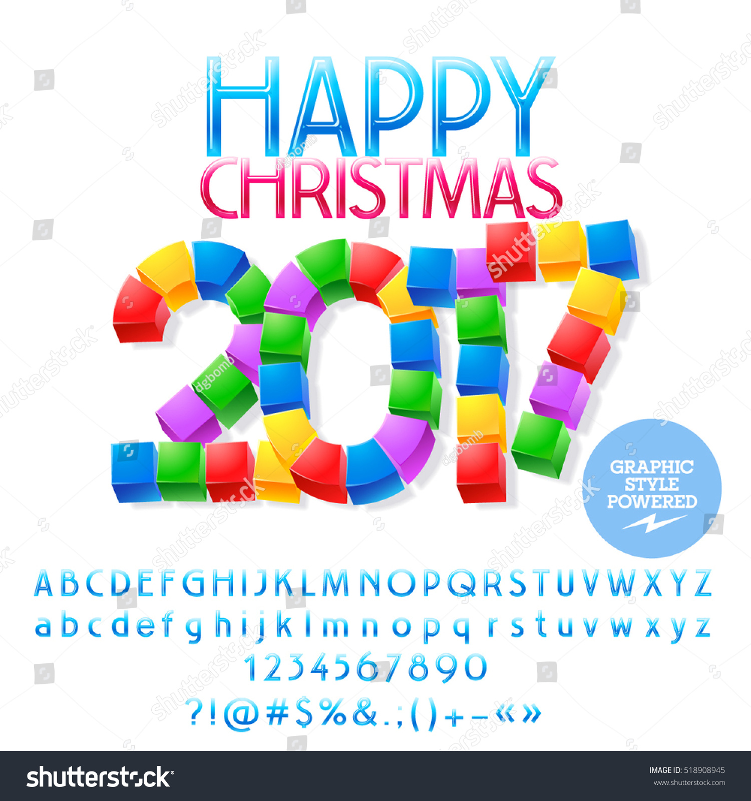Vector Funny Cube Happy Christmas Greeting Card With Set Of Letters Symbols And Numbers Vector Funny Cube Happy Christmas Greeting Card With Set Of Letters Symbols And Numbers