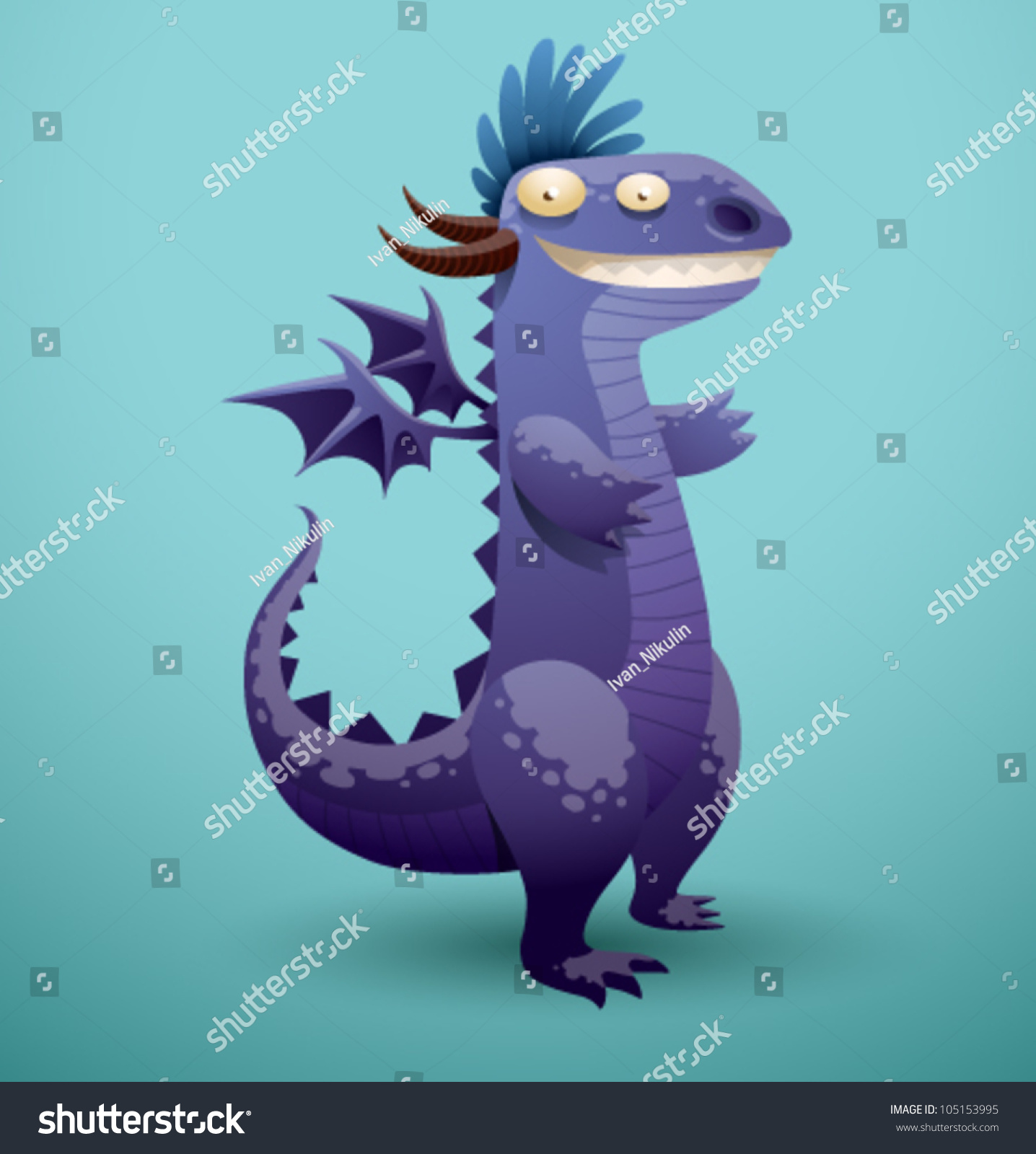 Vector Funny Dragon 4 - 105153995 : Shutterstock