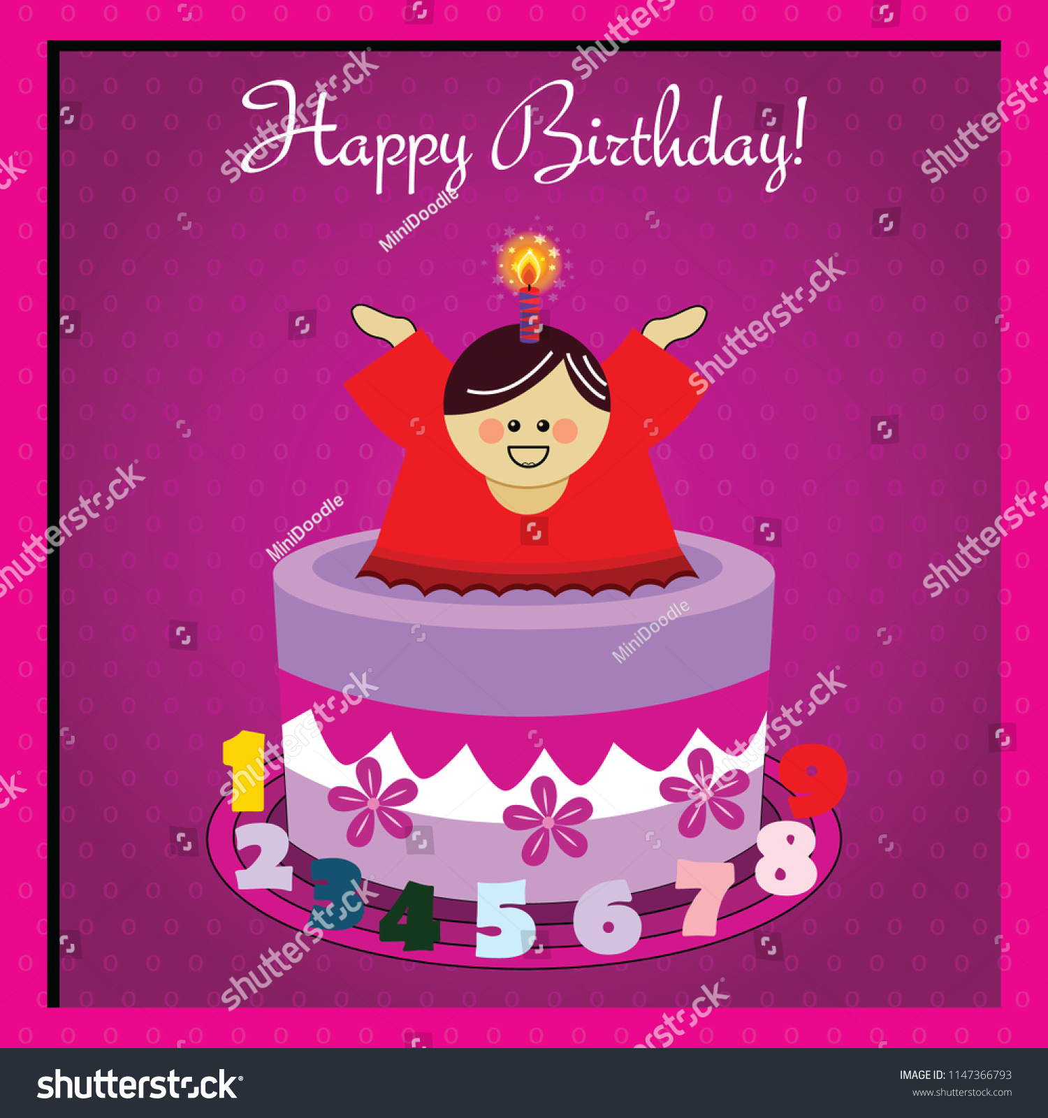 Vector Funny Happy Birthday Greeting Card Stock Vector Royalty