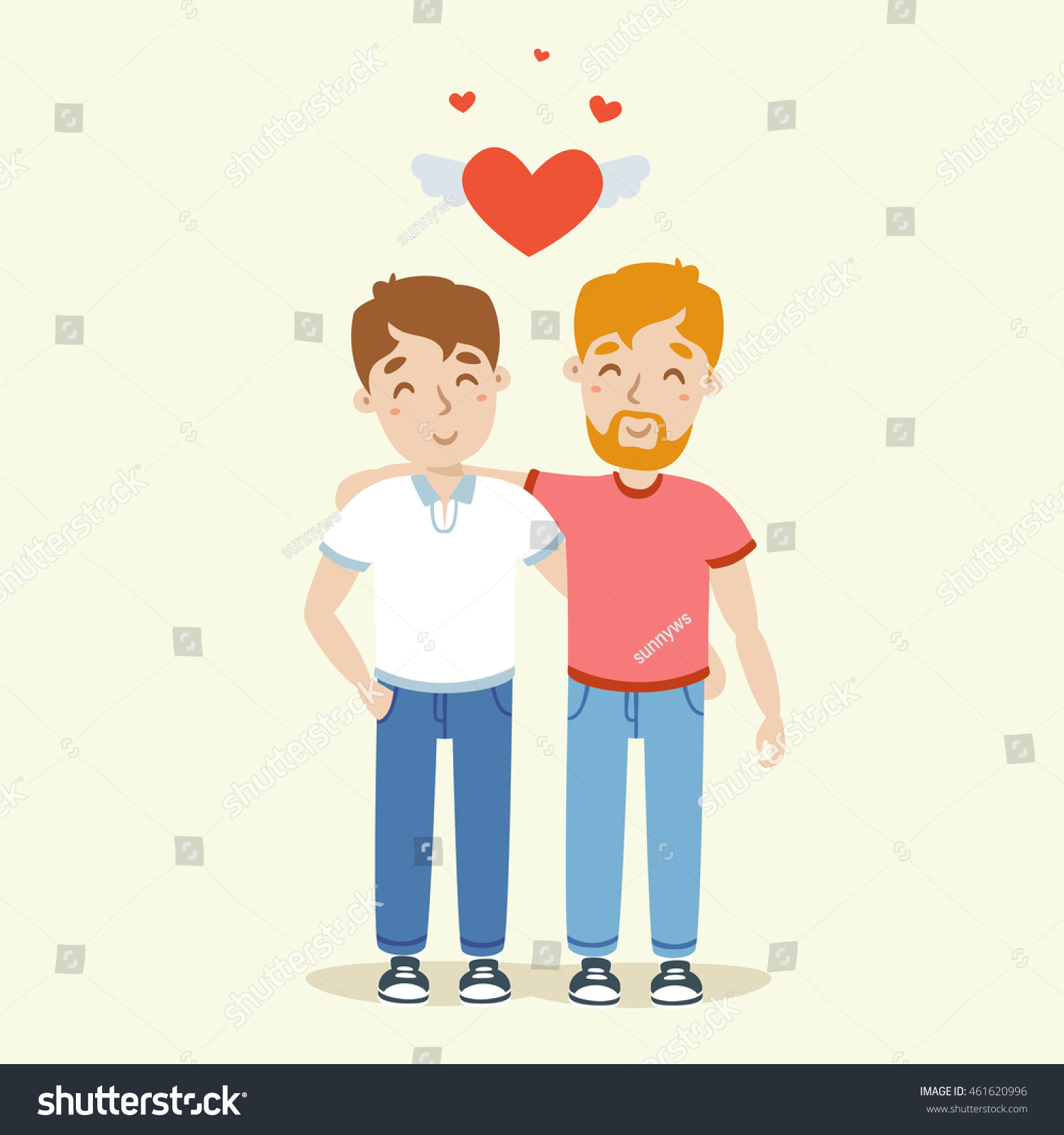 Vector Gay Couple Illustration Stock Vector Royalty Free 461620996 Shutterstock 1660