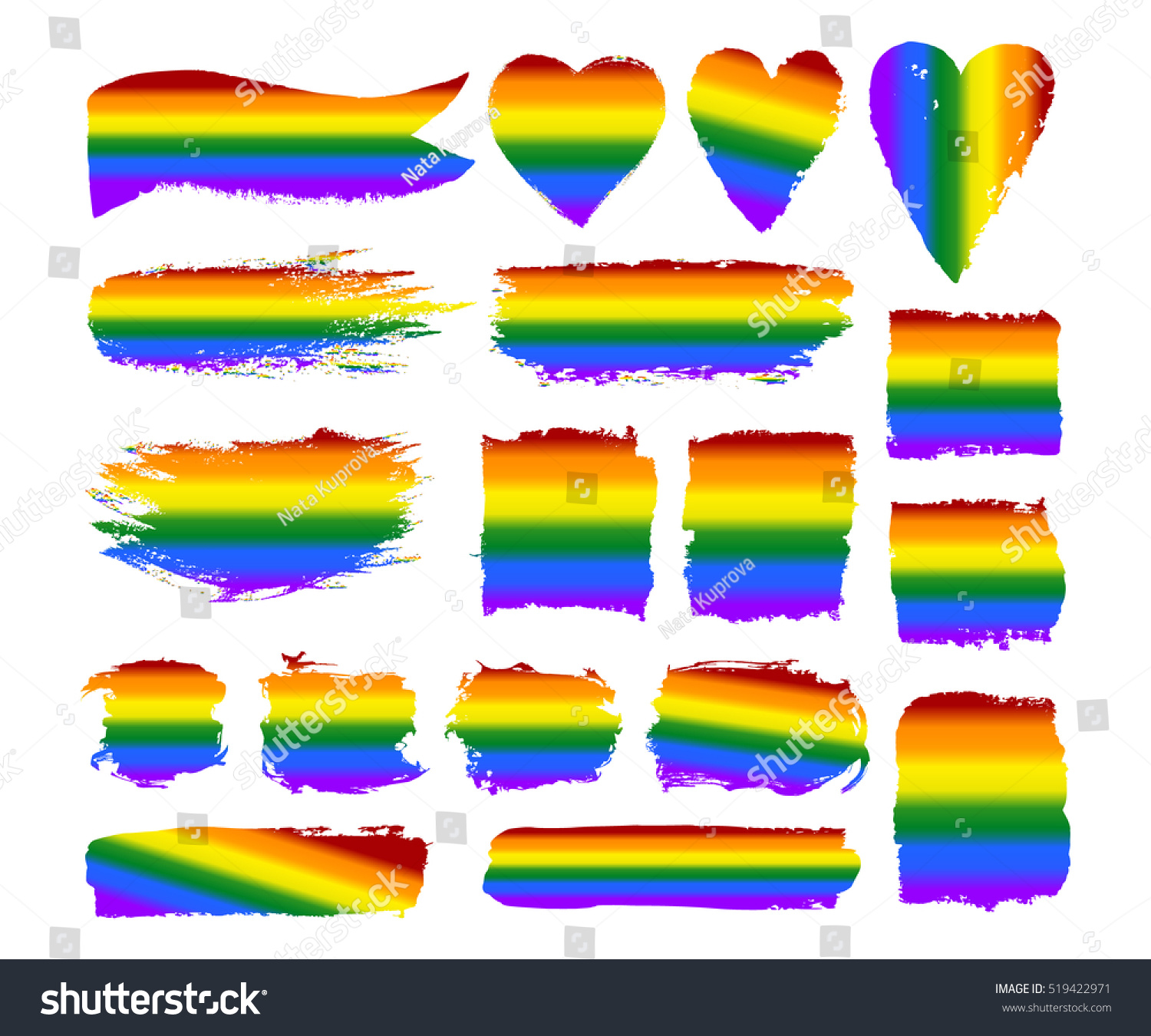 Vector Gay Pride Design Elements Flag Stock Vector 519422971 Shutterstock