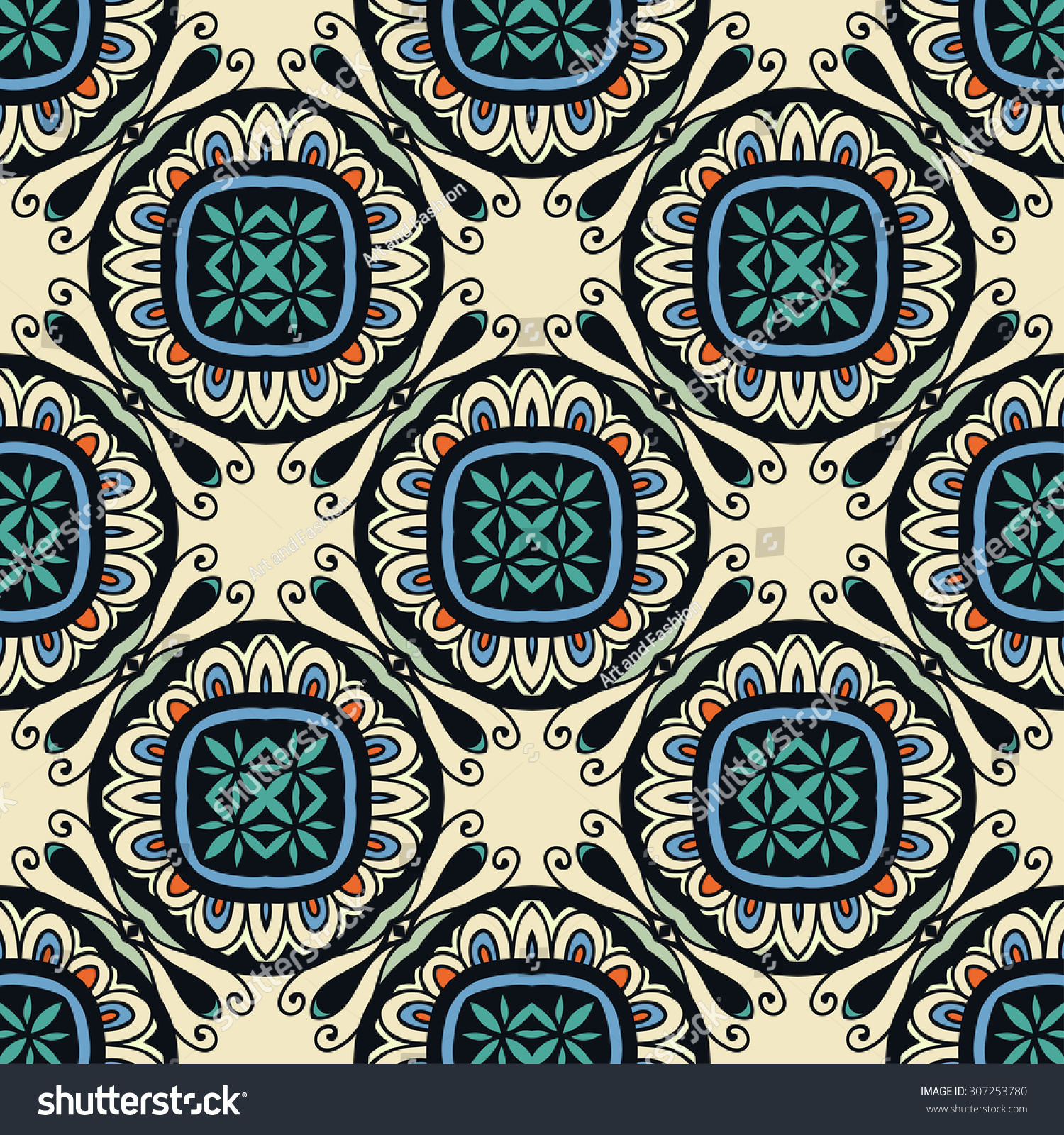 Vector Geometric Background Seamless Pattern Tribal Stock Vector ...