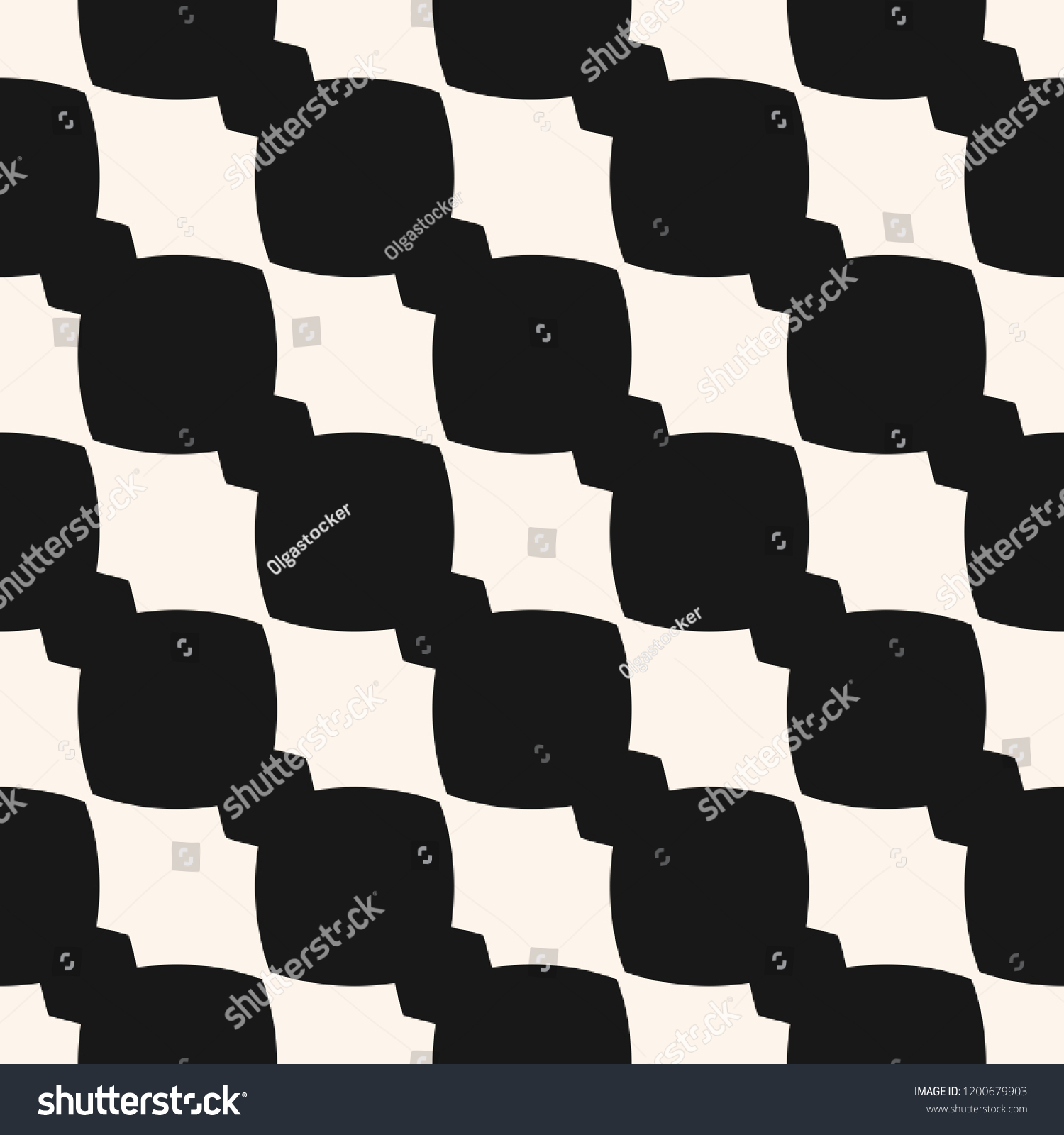 Vector Geometric Seamless Pattern Curved Shapes Stock Vector (Royalty ...