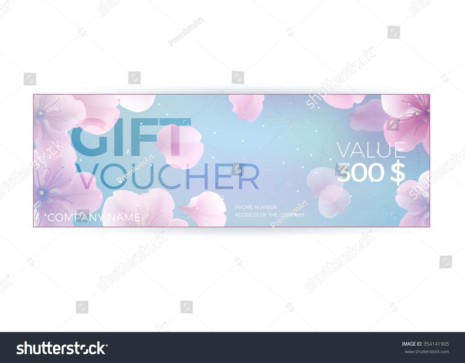 Vector Gift Voucher Template Lotus Lily vector de stock (libre de