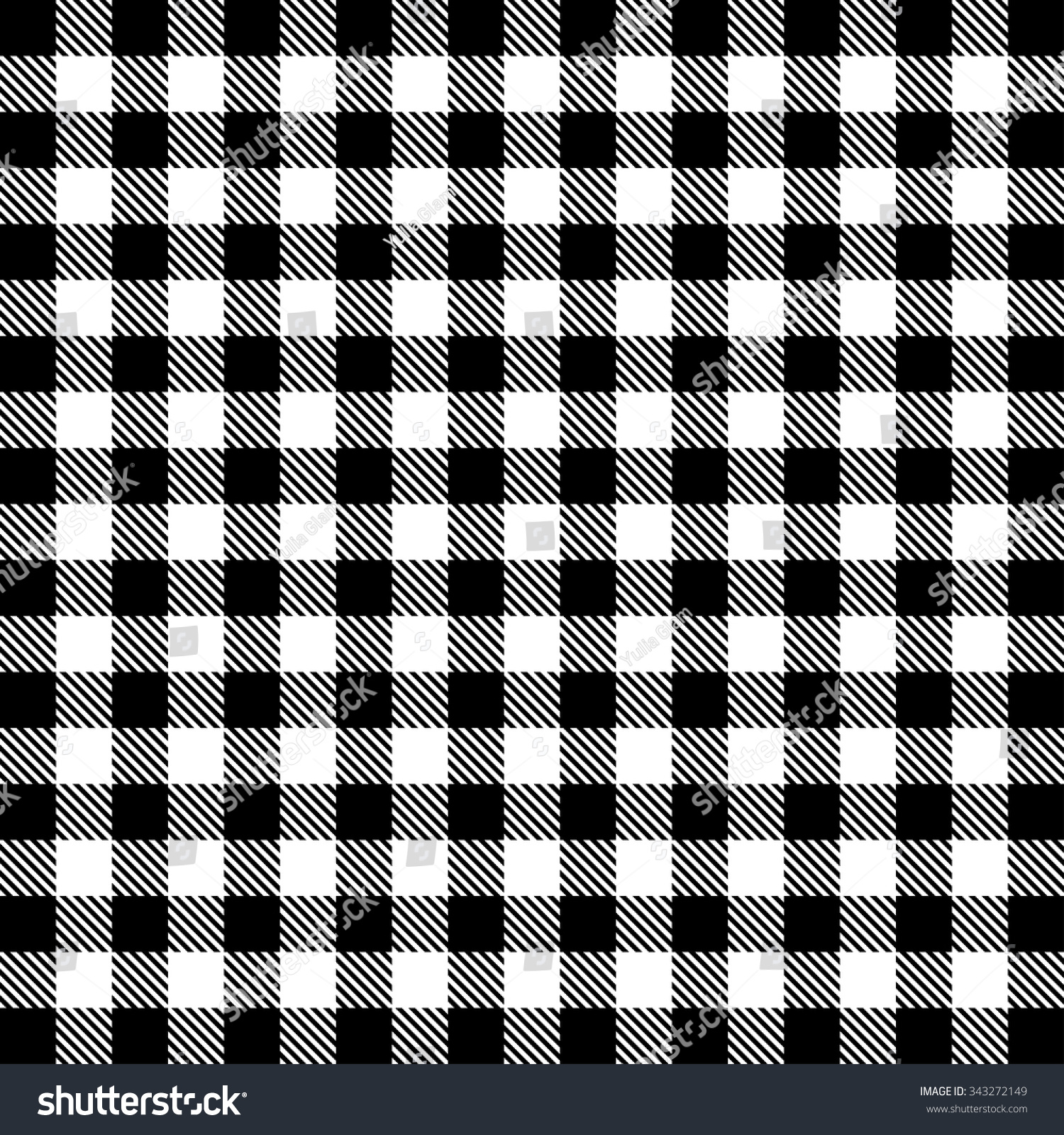 Vector Gingham Seamless Pattern Black White Stock Vector 343272149 ...