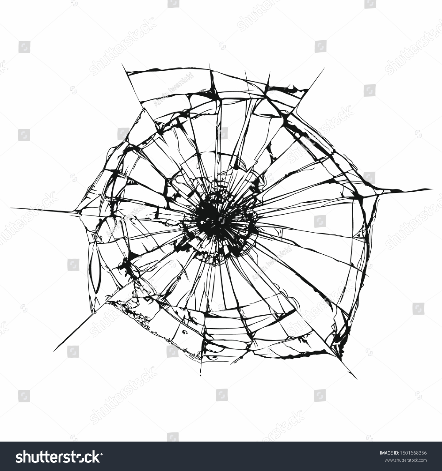 SVG of vector glass cracked breaking effect. Broken glass. Broken window or mirror after bullet. Vector illustration. svg