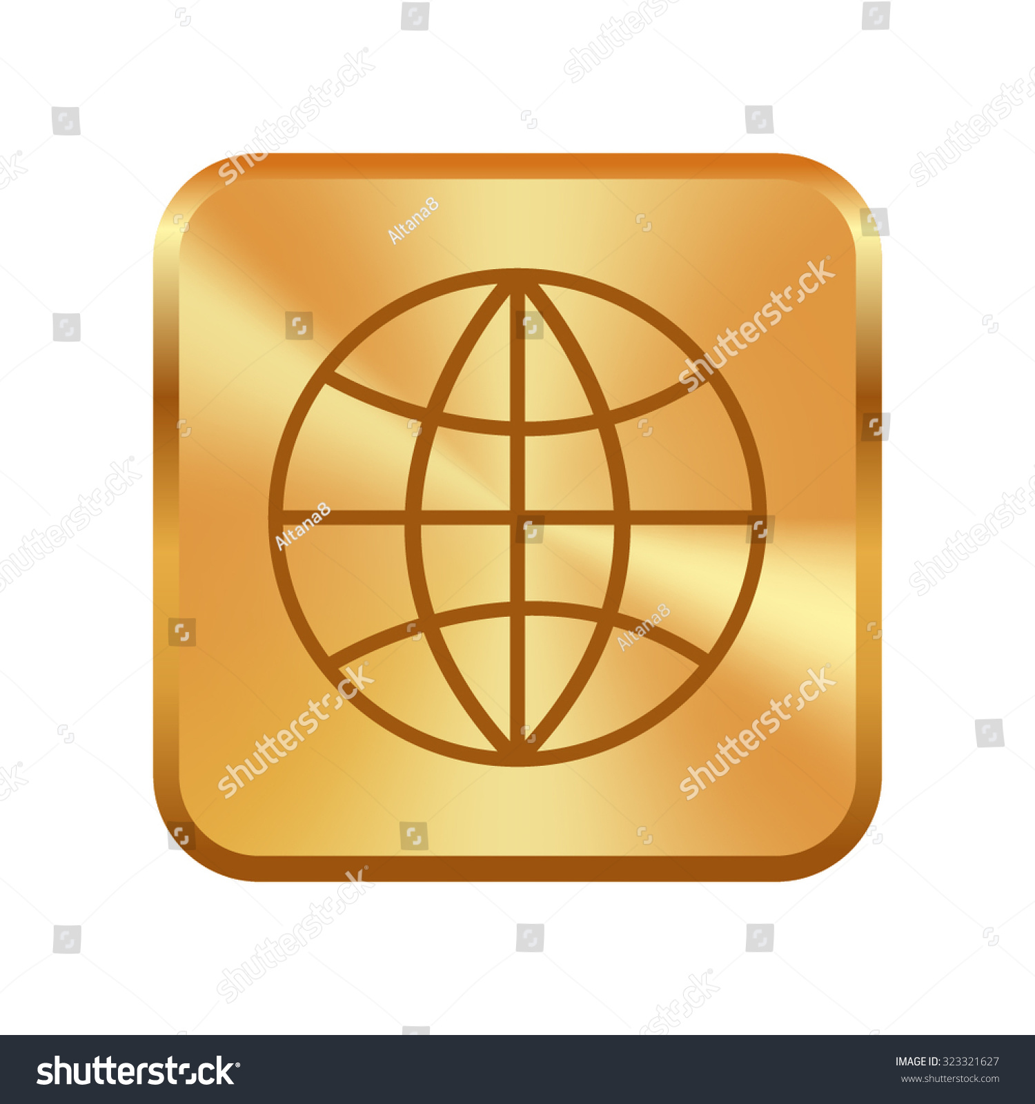 Vector Gold Button Internet Vector Icon Stock Vector Royalty Free