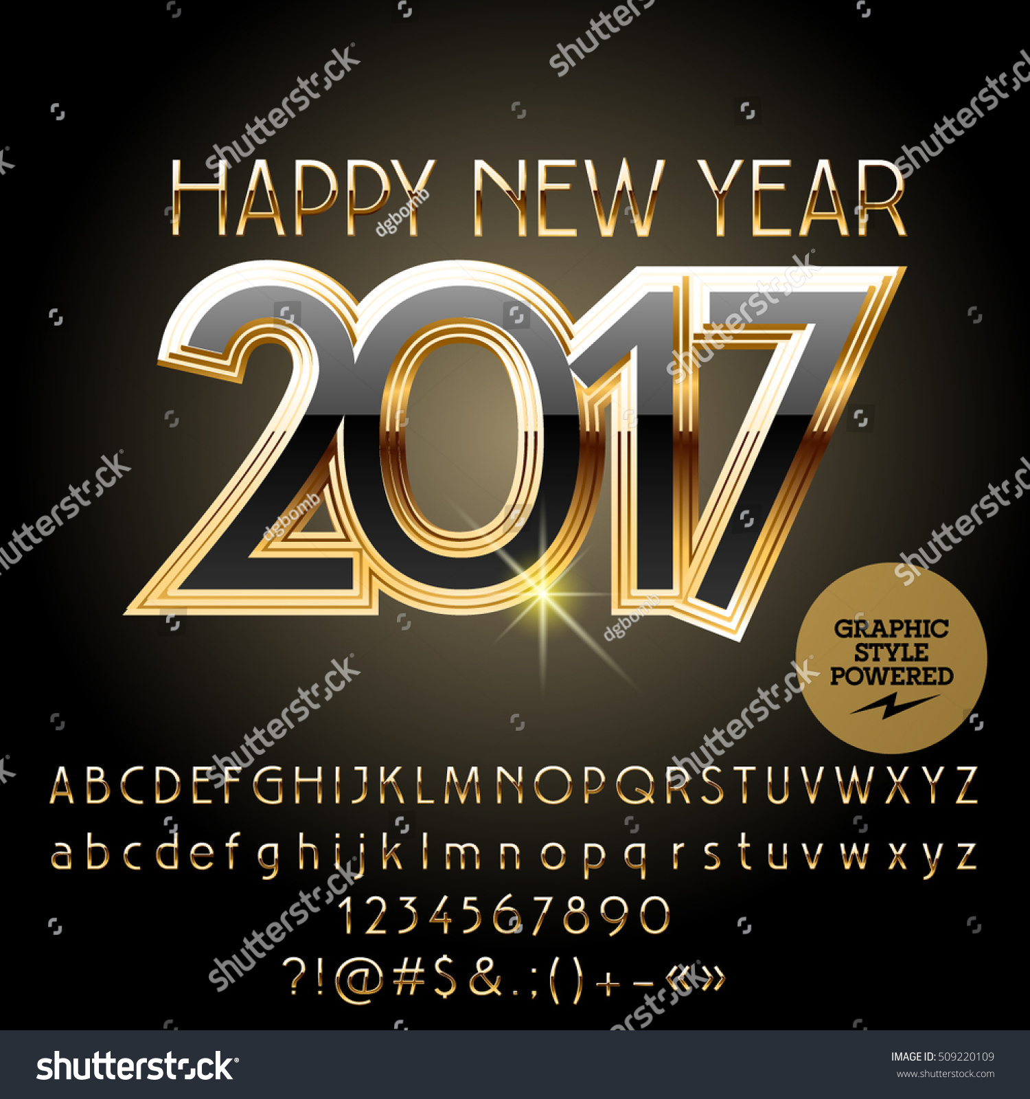 Vector Gold Chic Happy New Year Stock Vector Royalty Free 509220109