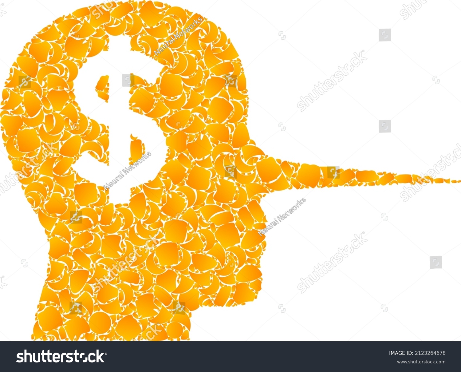 SVG of Vector gold financial liar mosaic icon. Financial liar is isolated on a white background. Gold particles mosaic based on financial liar icon. svg