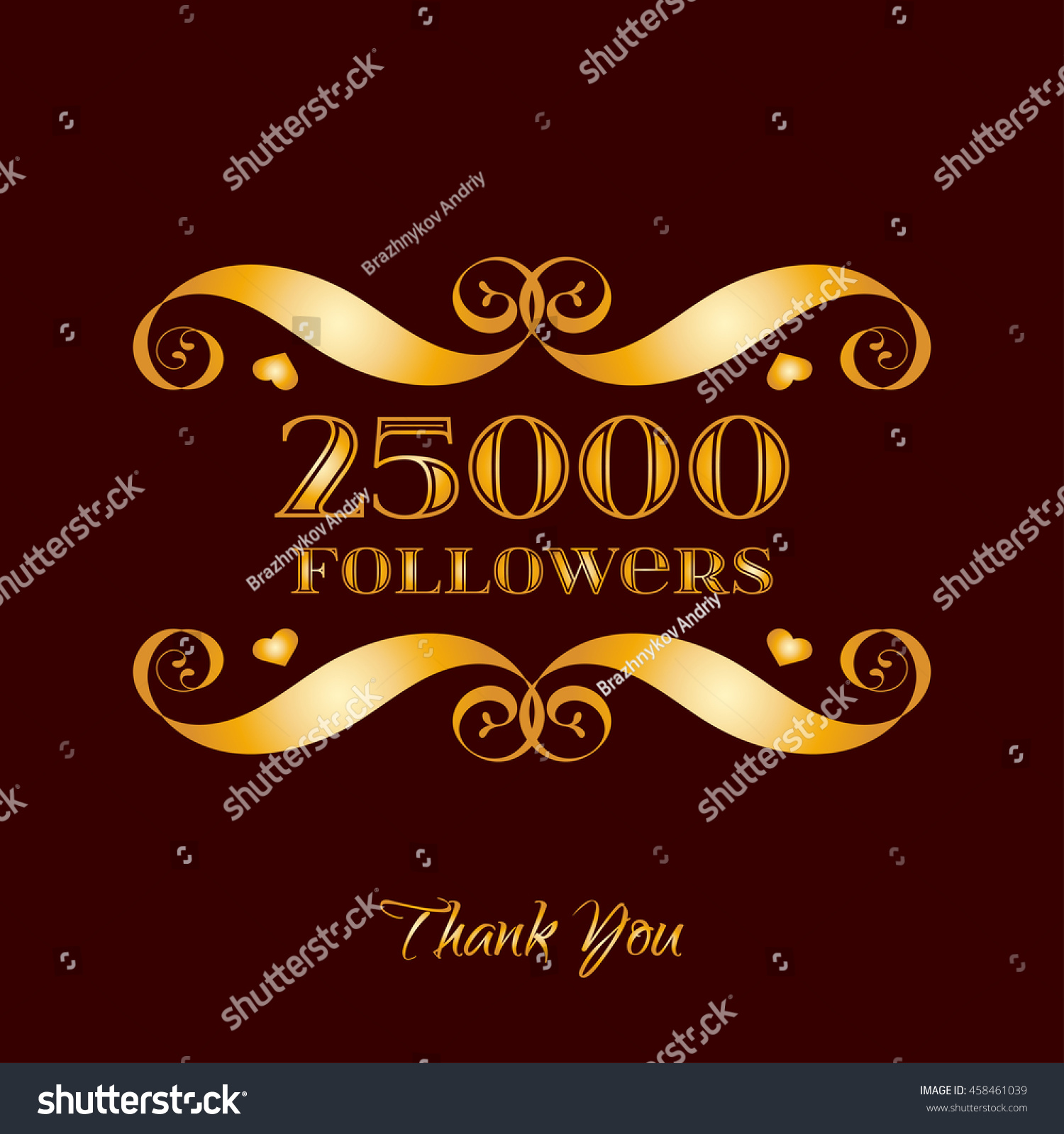 SVG of Vector gold 25000 followers badge over brown. Easy use and recolor elements for your design. svg