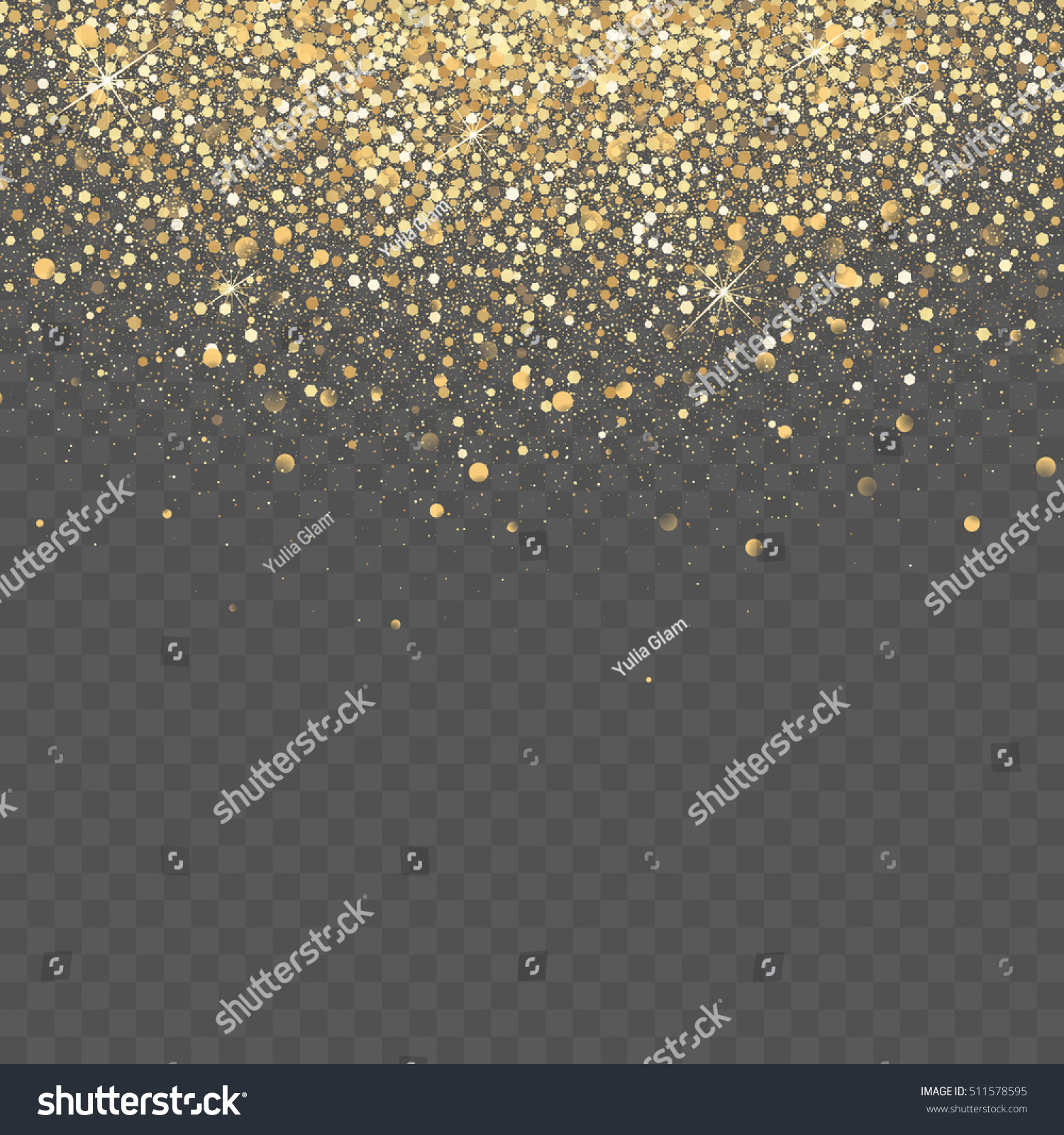 ベクター画像の金色の背景 透明な背景に星の粉 のベクター画像素材 ロイヤリティフリー