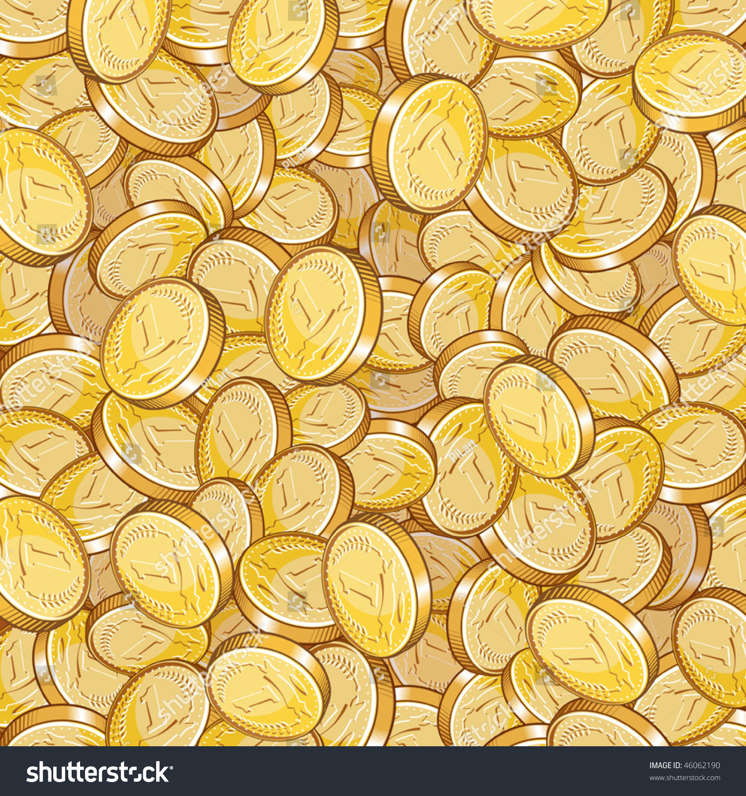 Vector Golden Treasure Background .(Illustration Without Gradients ...