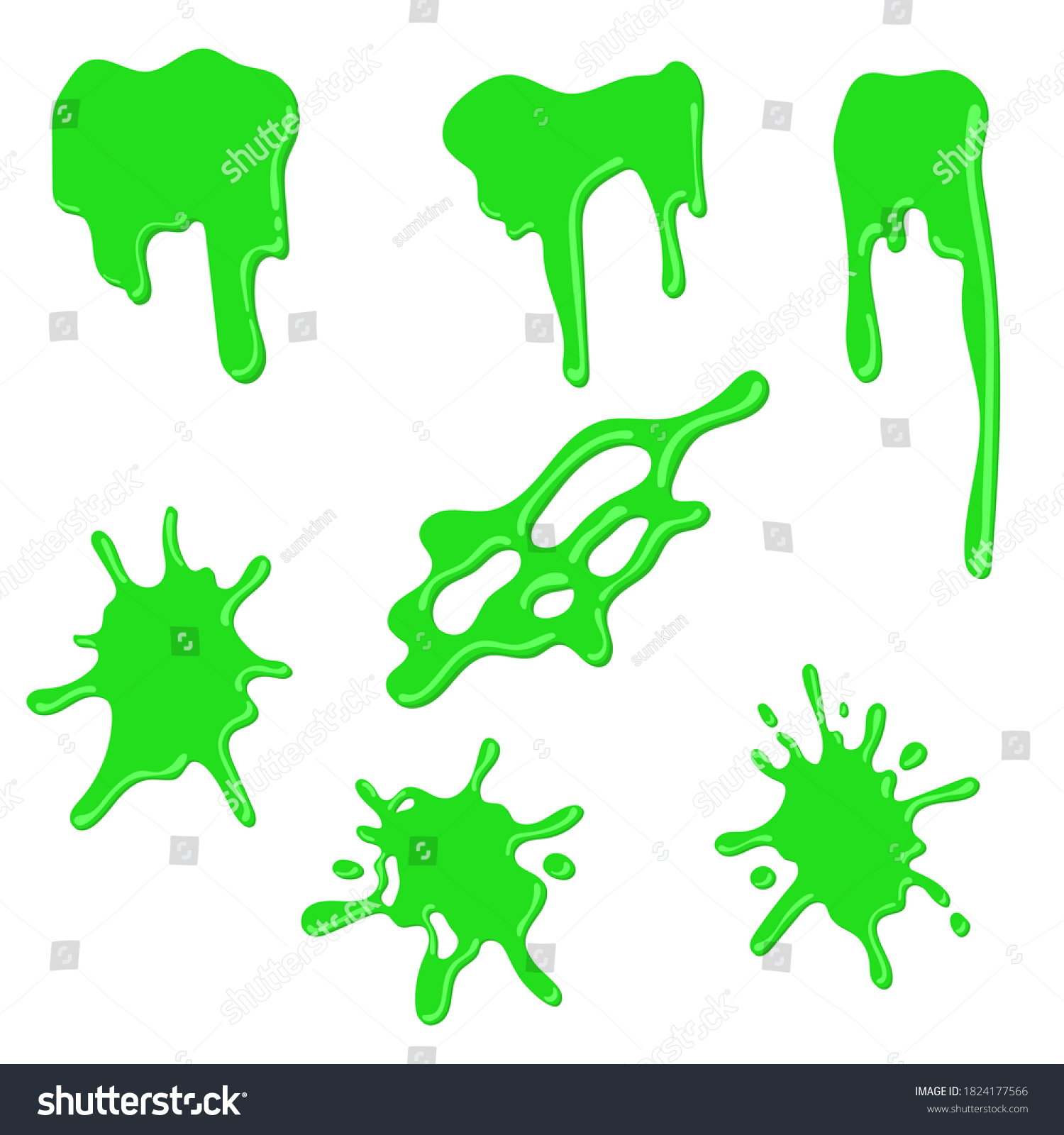 Vector Goo Dripping Splodges Slime Green Stock Vector (Royalty Free ...