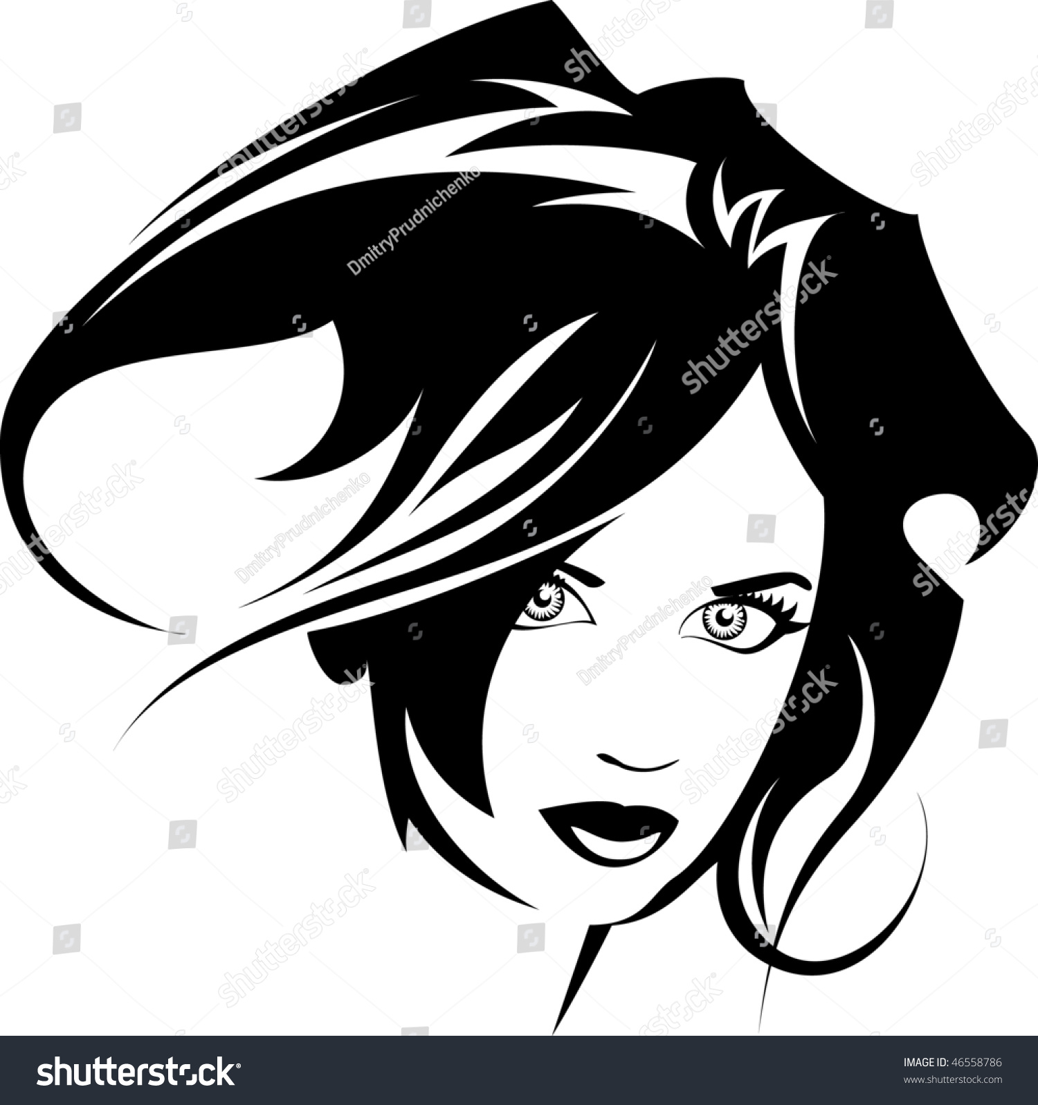 Vector Gorgeous Girl Silhouette - 46558786 : Shutterstock