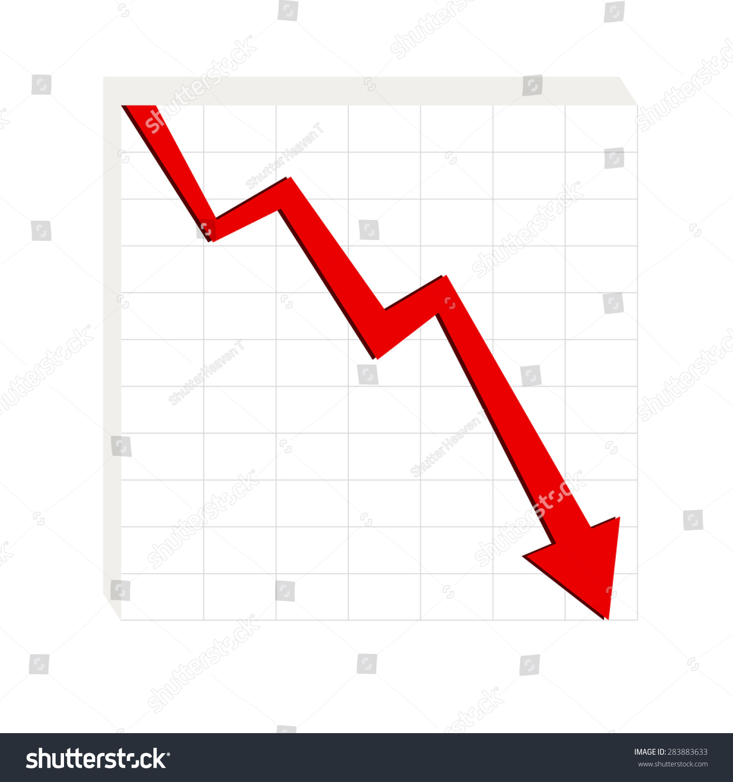 Vector Graph Chart Downtrend Red Arrow Stock Vector (Royalty Free ...