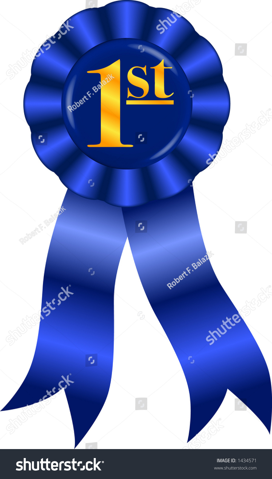 Vector Graphic Depicting Blue Ribbon Award Stock Vector 1434571