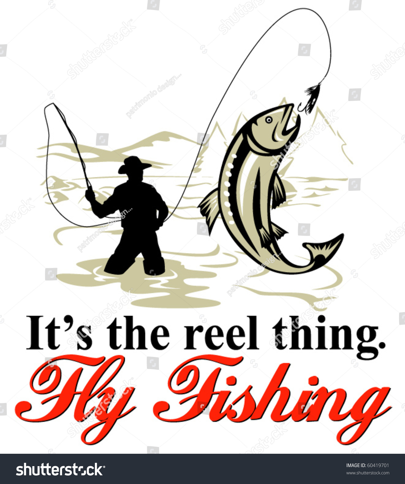 Fly fishing cartoon Stock Illustrations, Images & Vectors | Shutterstock