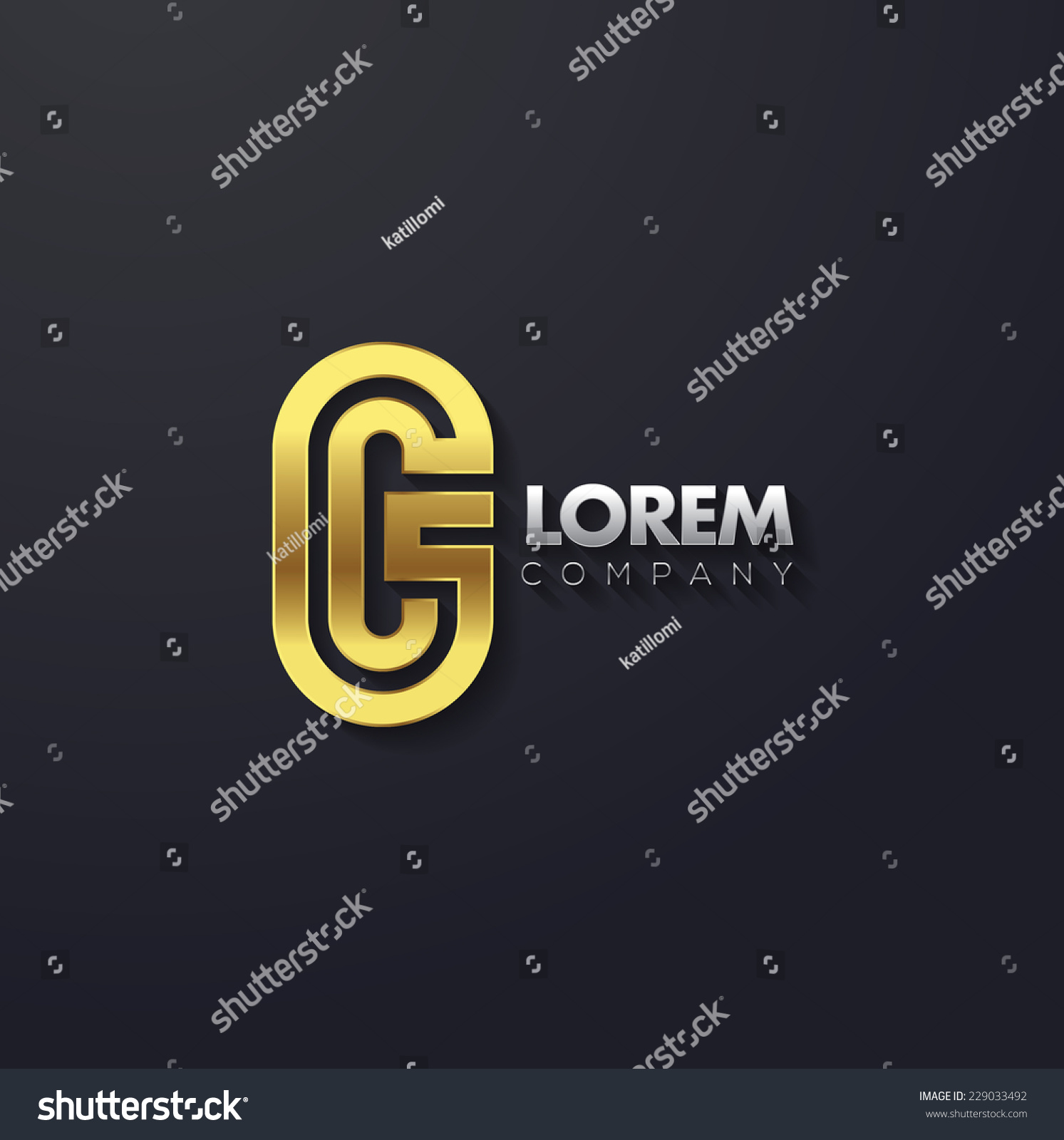 Vector Graphic Elegant Golden Creative Line Alphabet / Letter G ...