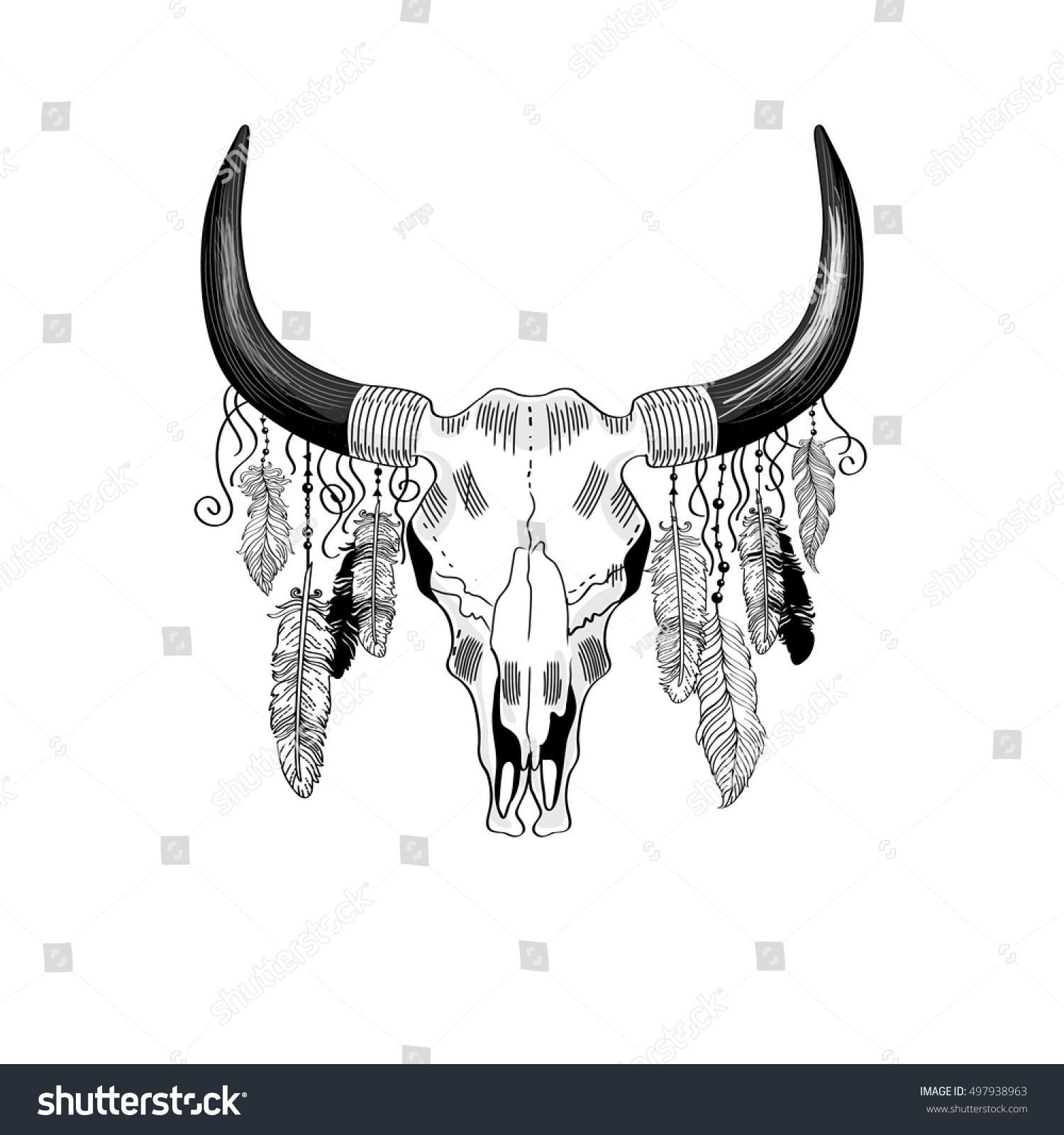 vector skull ox Bull Vector Stock Skull Vector Drawn Hand Graphic