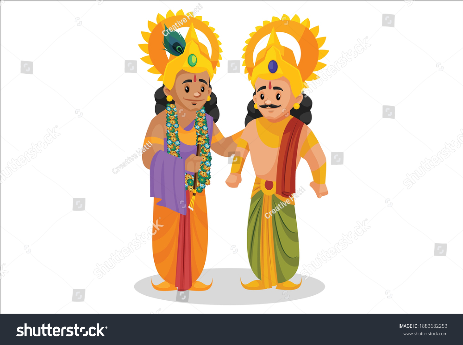 56 Vector krishna arjun Images, Stock Photos & Vectors | Shutterstock