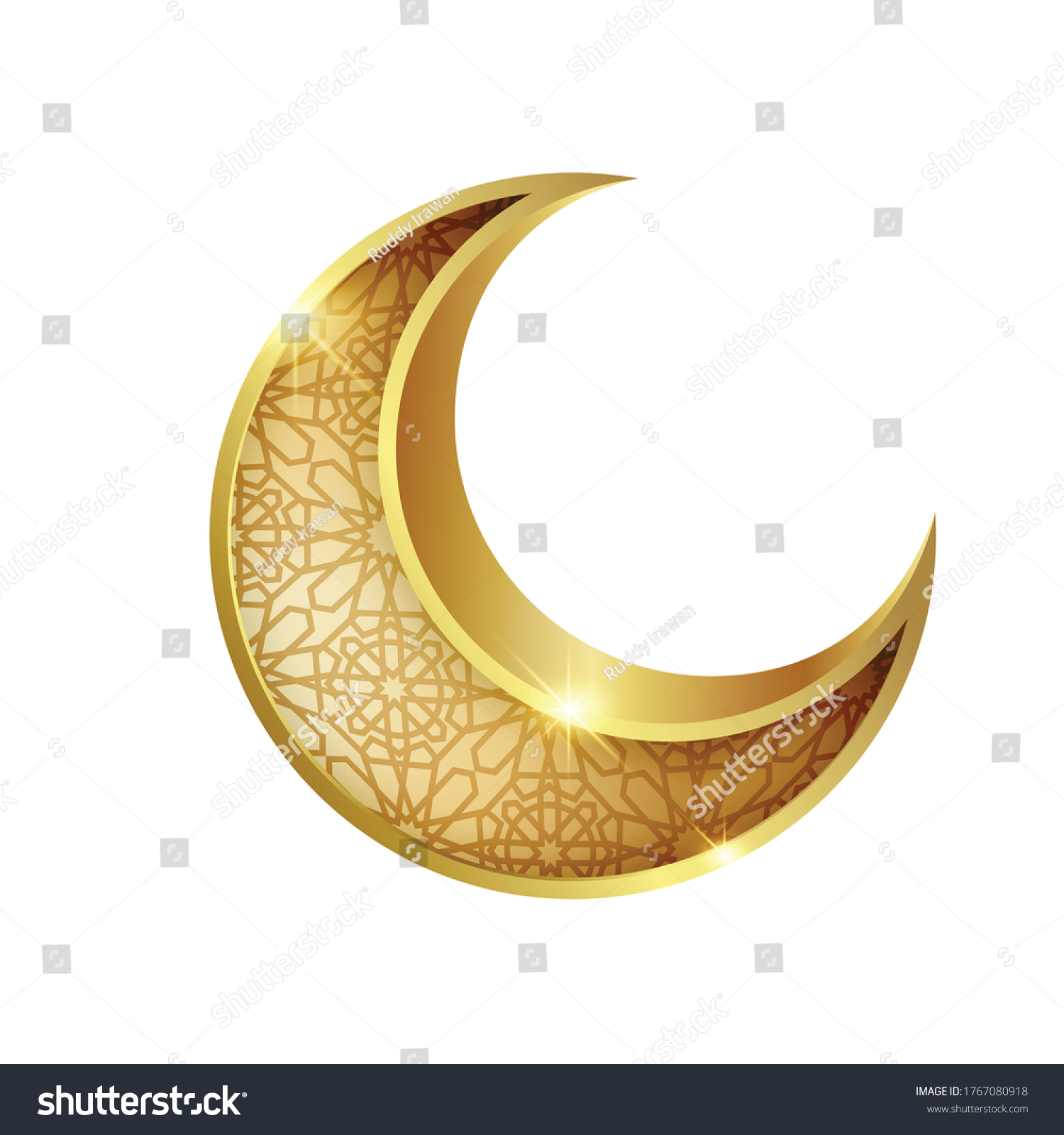 Vector Graphic Islamic Crescent Moon Golden Stock Vector (Royalty Free ...