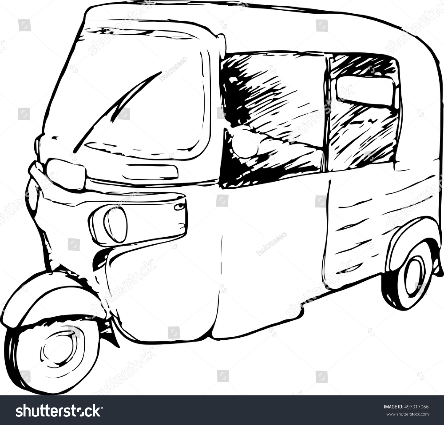 Vector Graphic Traditional Taxi Indonesia Known Stock Vector (royalty 