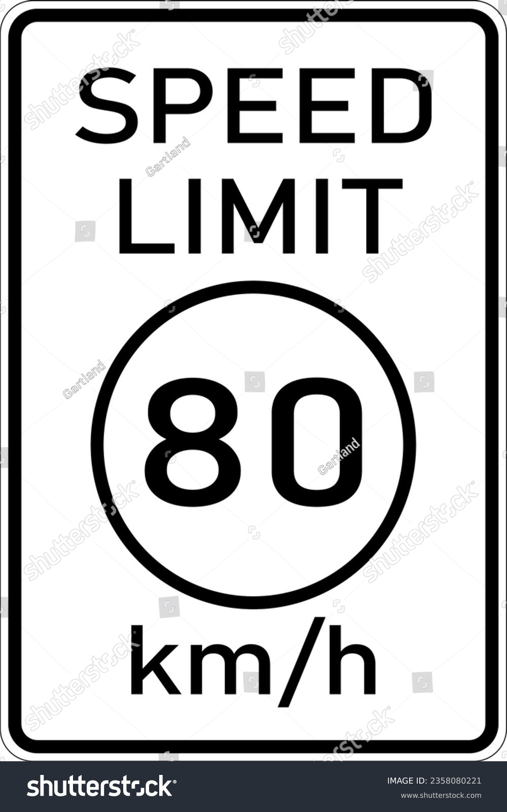 SVG of Vector graphic of a usa kph Speed Limit highway sign. It consists of the wording Speed Limit and the actual limit in a circle all in a white rectangle svg