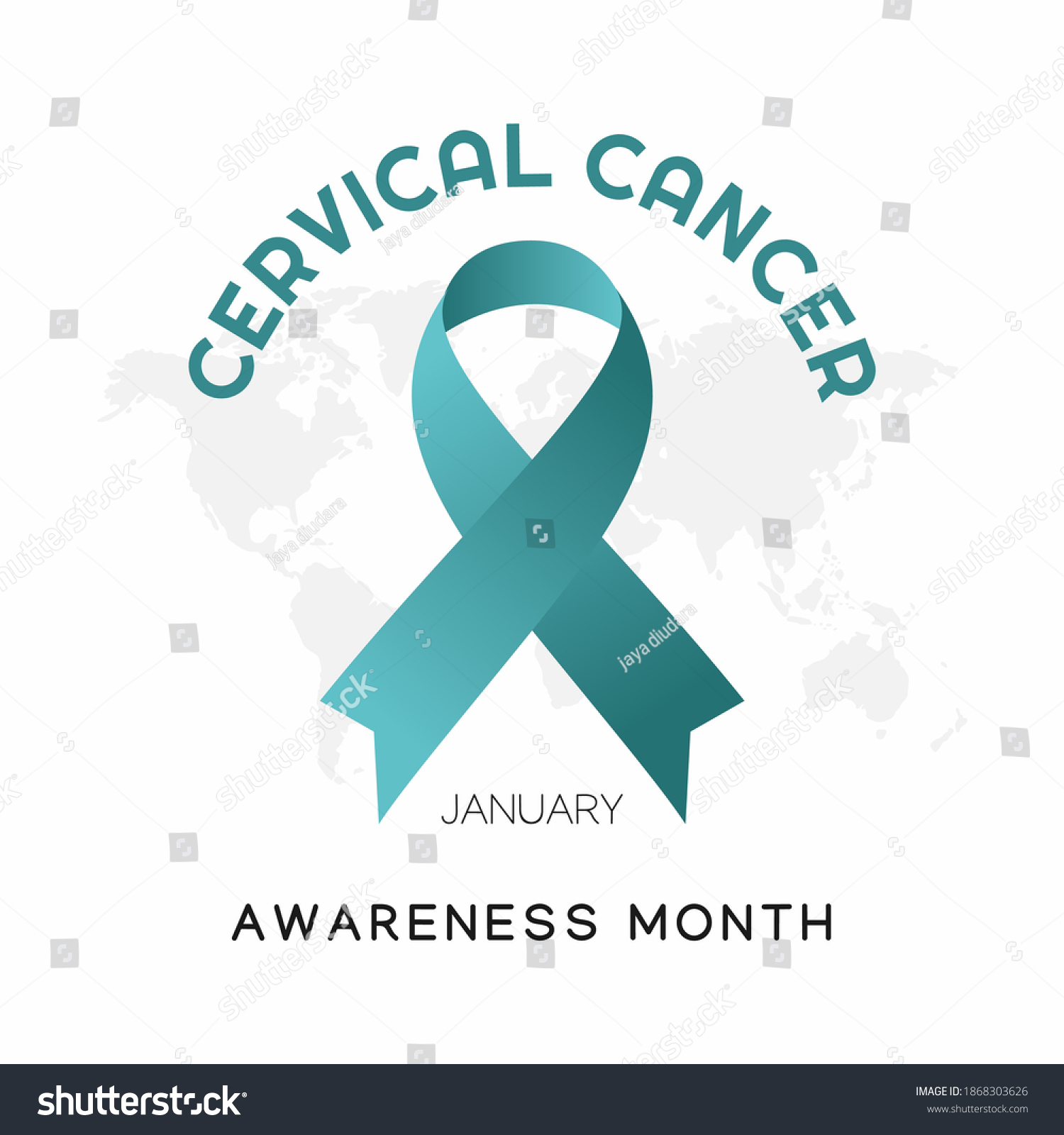 Vector Graphic Cervical Cancer Awareness Month Stock Vector (Royalty ...