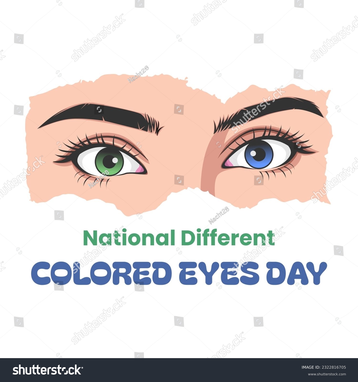 SVG of Vector Graphic of national different colored eyes day, on July 12th svg