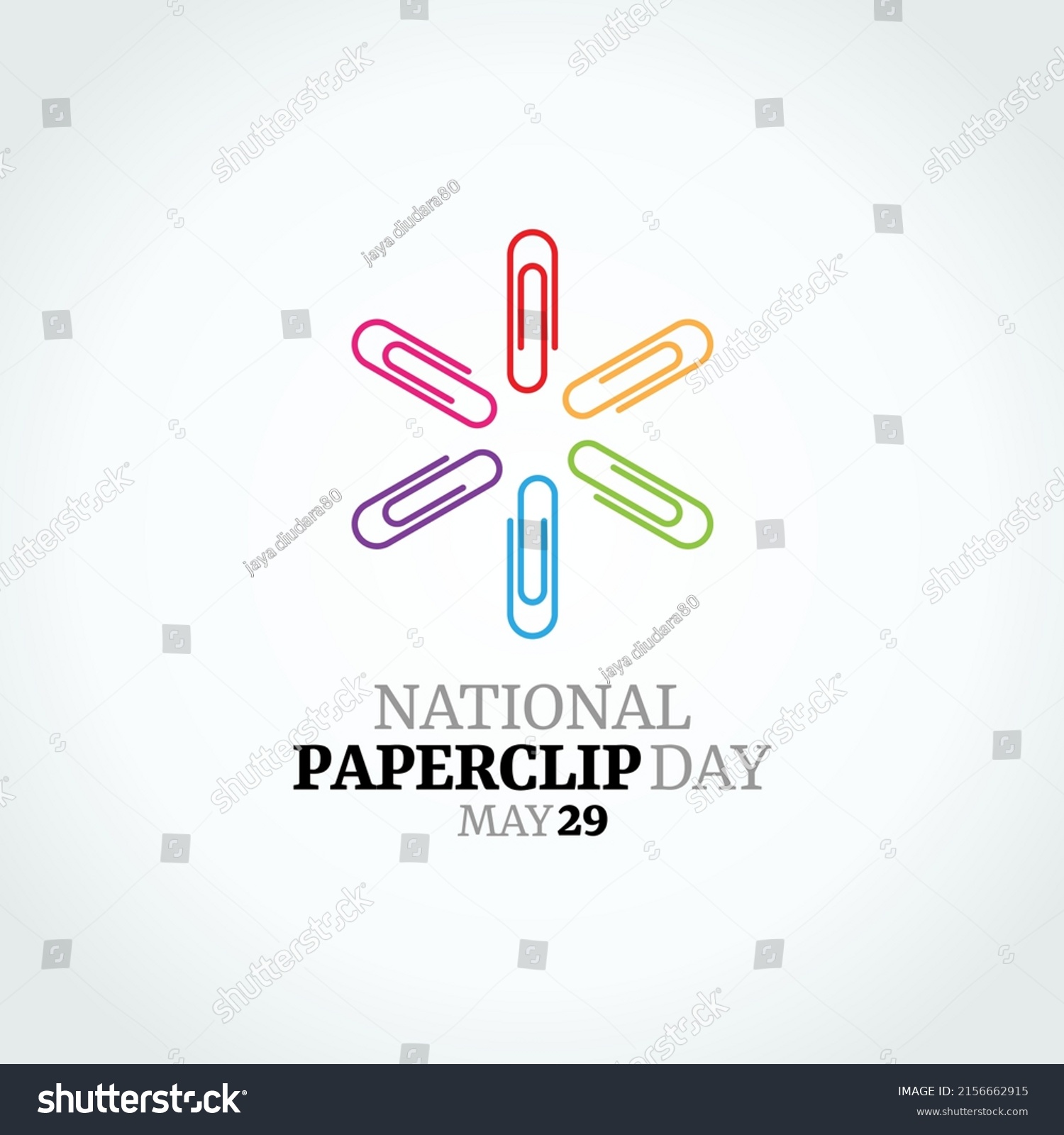 SVG of vector graphic of national paperclip day good for national paperclip day celebration. flat design. flyer design.flat illustration. svg