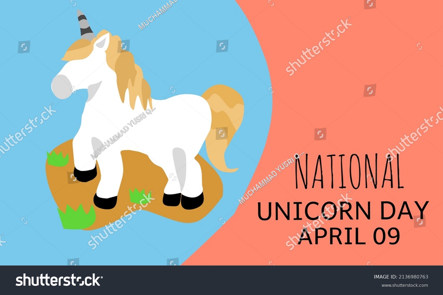 Vector Graphic National Unicorn Day National Stock Vector (Royalty Free