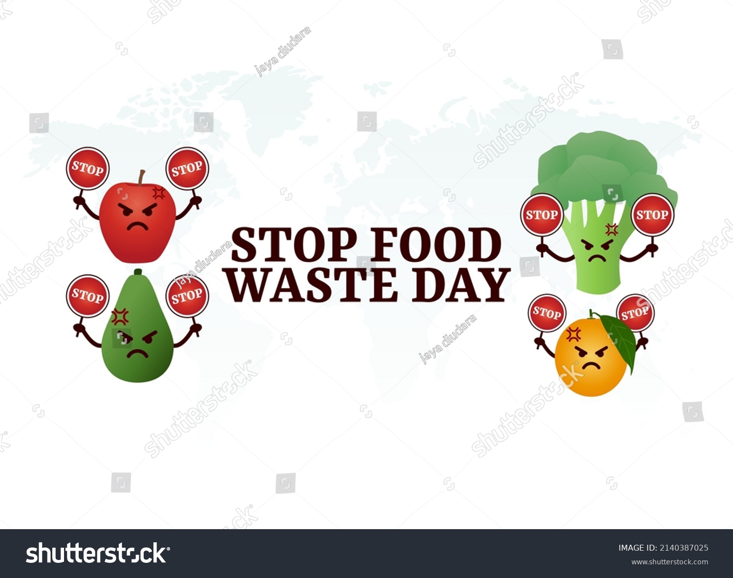 Vector Graphic Stop Food Waste Day Stock Vector (Royalty Free ...