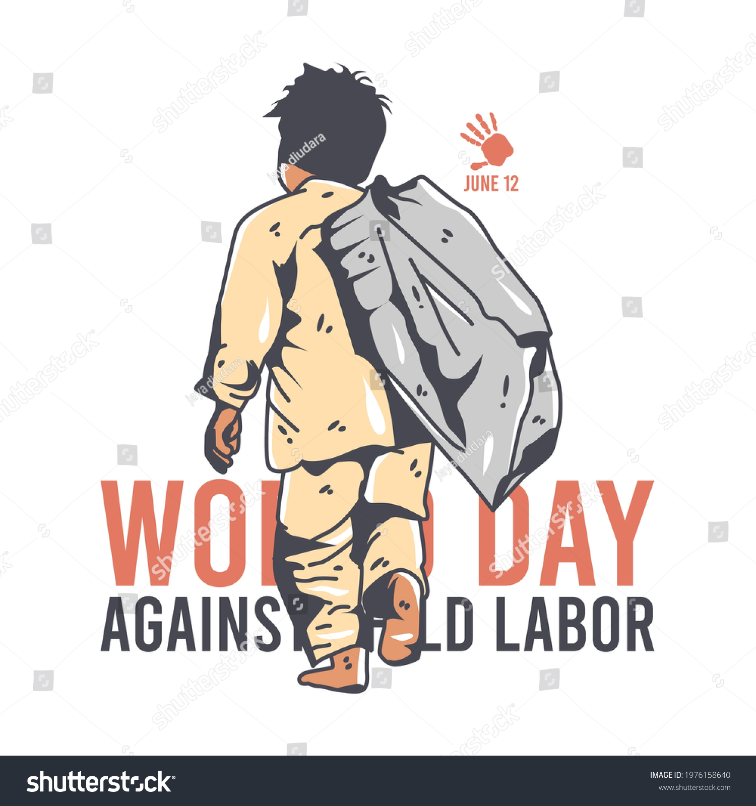 SVG of vector graphic of world day against child labor good for day against child labor celebration. flat design. flyer design.flat illustration. svg