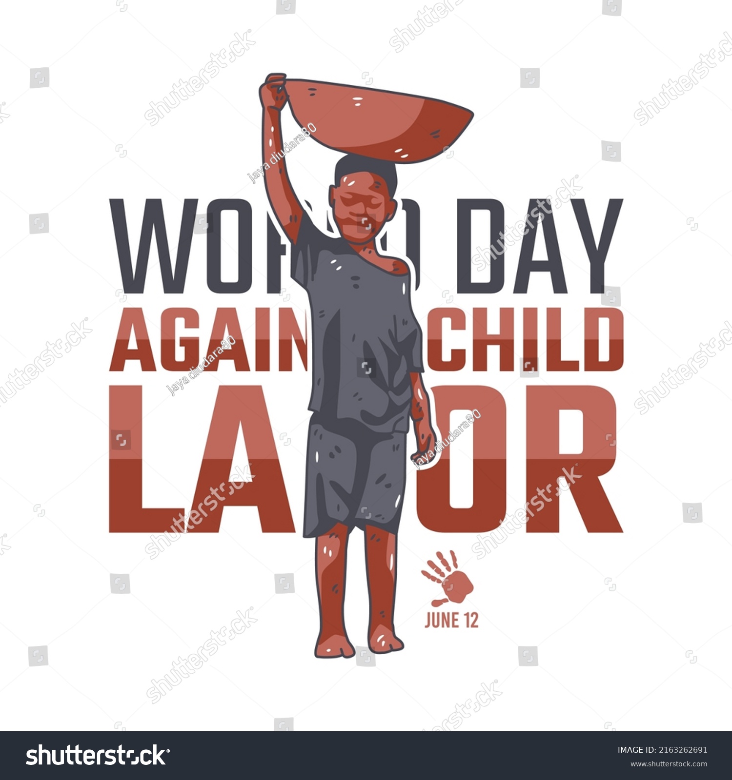SVG of vector graphic of world day against child labor good for world day against child labor celebration. flat design. flyer design.flat illustration. svg