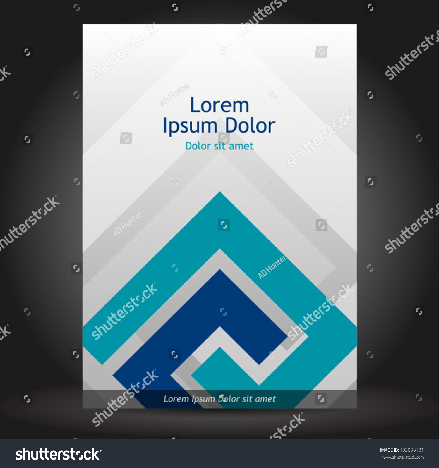 Vector Gray Brochure Cover Design With Blue Elements. Eps 10 ...