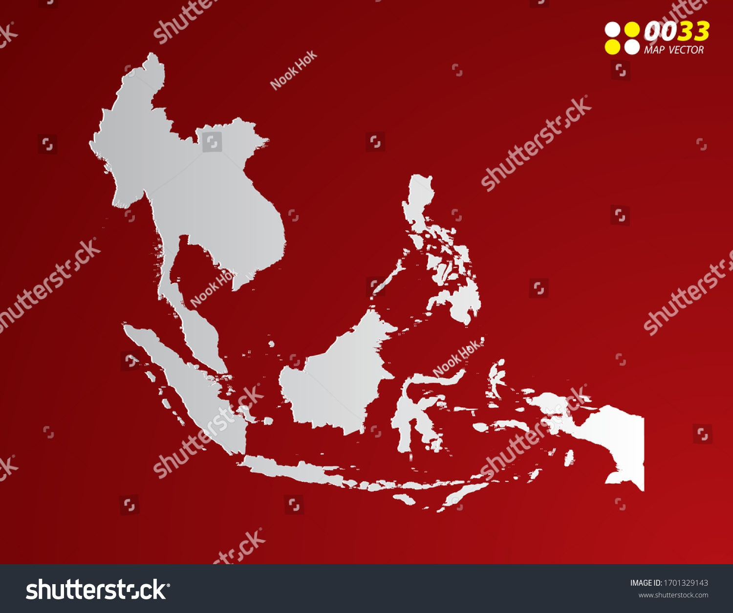 Vector Gray Gradient Southeast Asia Map Stock Vector Royalty Free 1701329143 6565