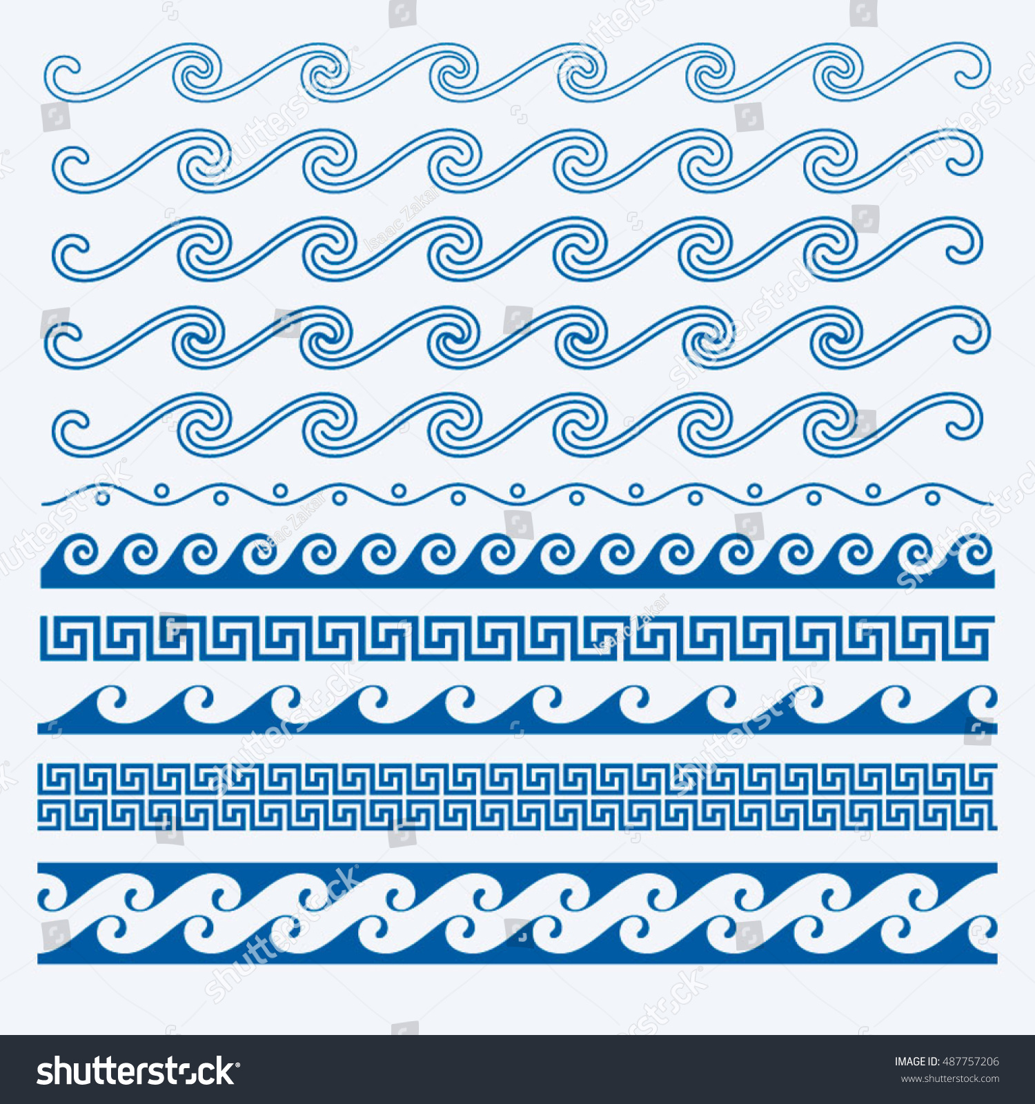 Vetor stock de Vector Greek Wave Meander Decorative Elements (livre de ...