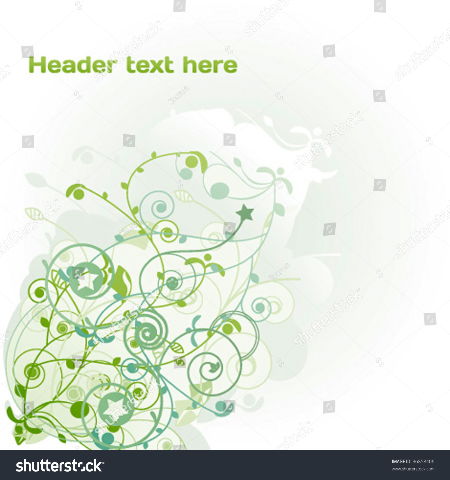 Vector Green Floral Background Stock Vector (Royalty Free) 36858406
