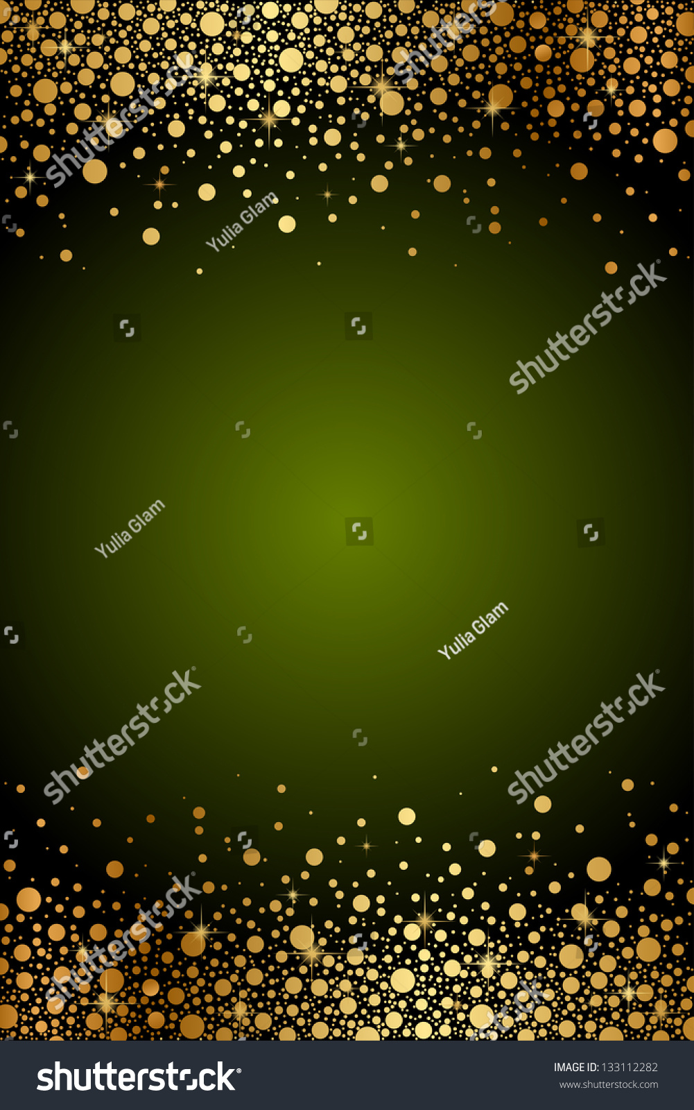 Vector Green Frame Gold Confetti Stock Vector 133112282 - Shutterstock