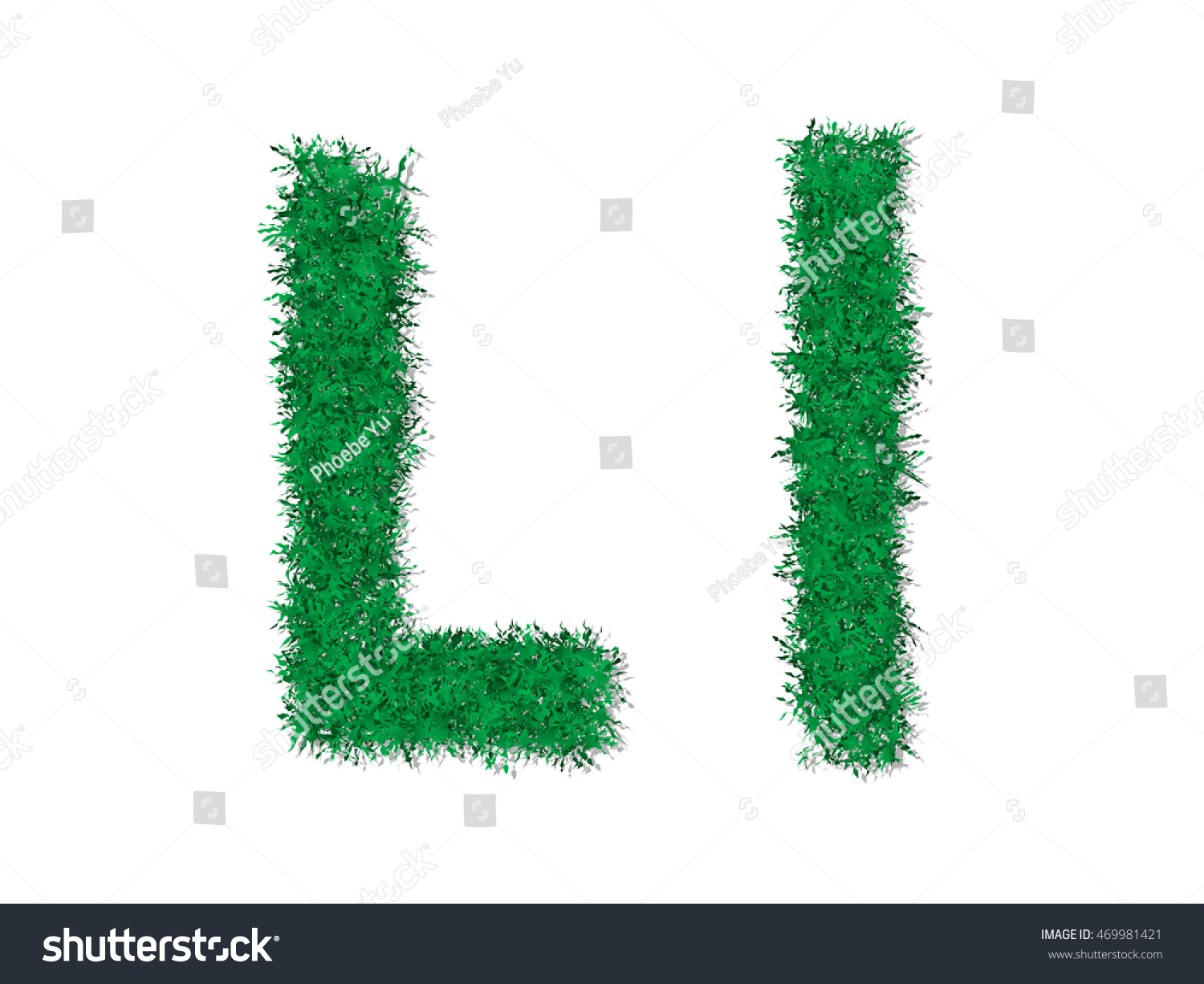 Vector Green Grass Uppercase Lowercase Alphabet Stock Vector (Royalty ...